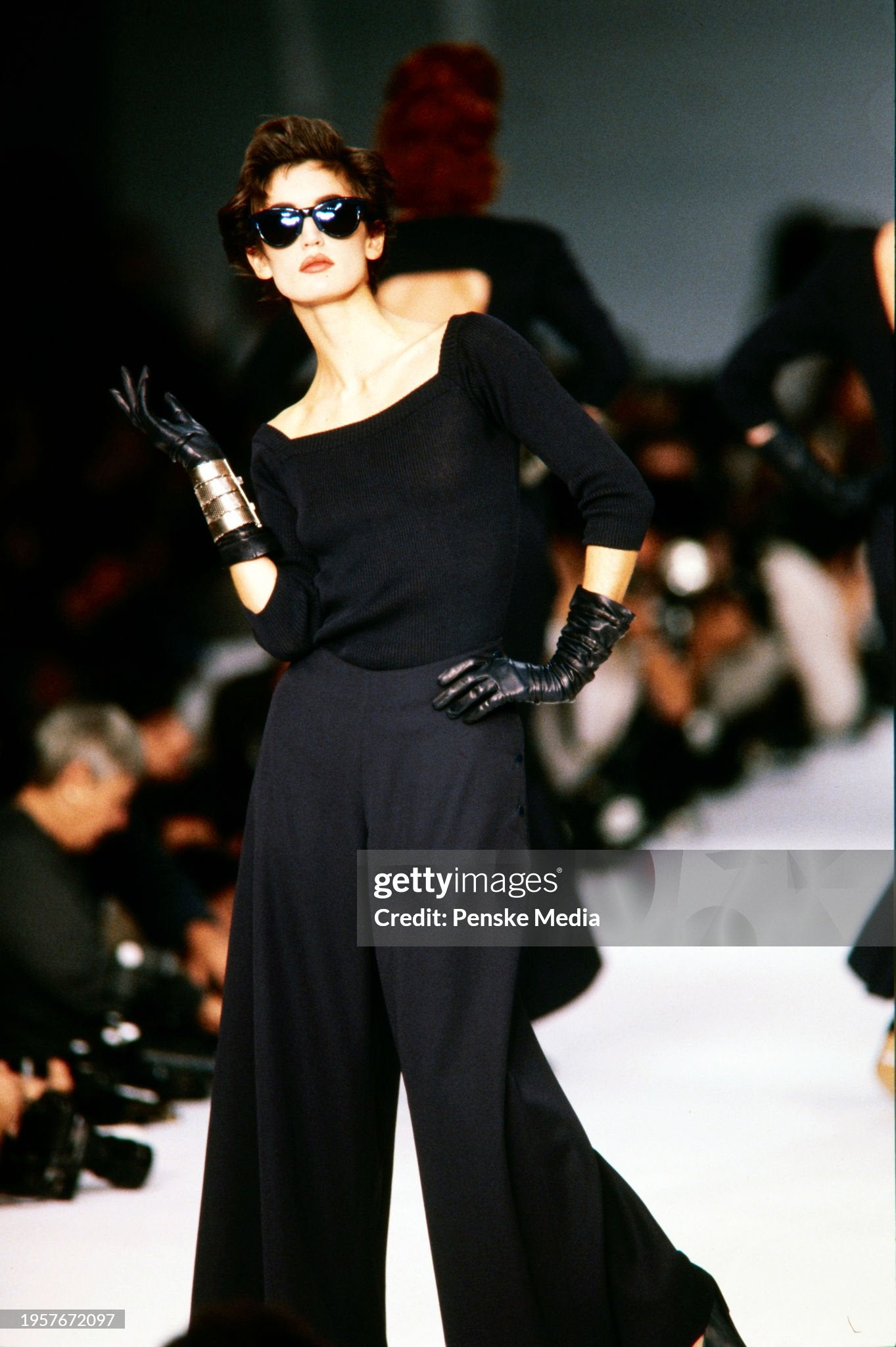 Claude Montana Spring/Summer 1986 Navy Wool Wide Leg Pants