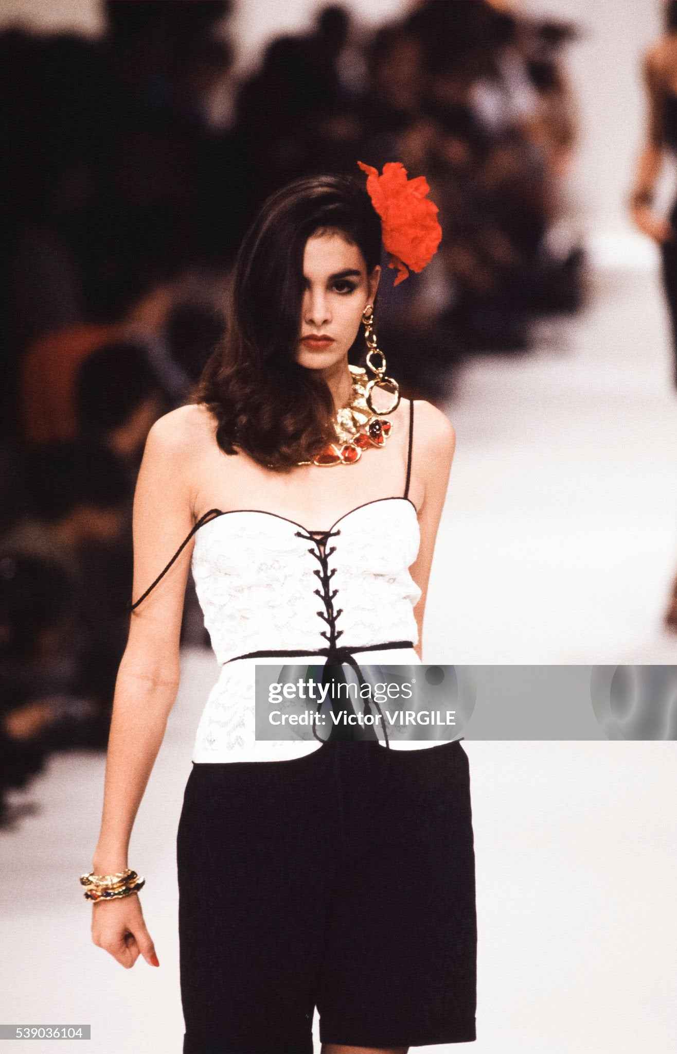 Yves Saint Laurent Spring/Summer 1991 Black Moire Shorts