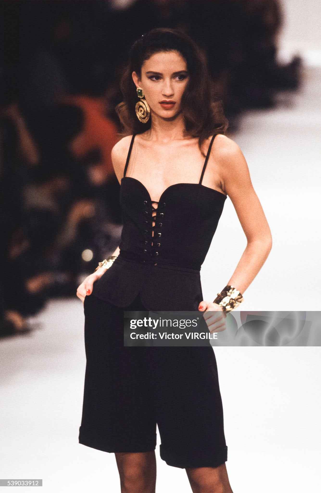 Yves Saint Laurent Spring/Summer 1991 Black Moire Shorts