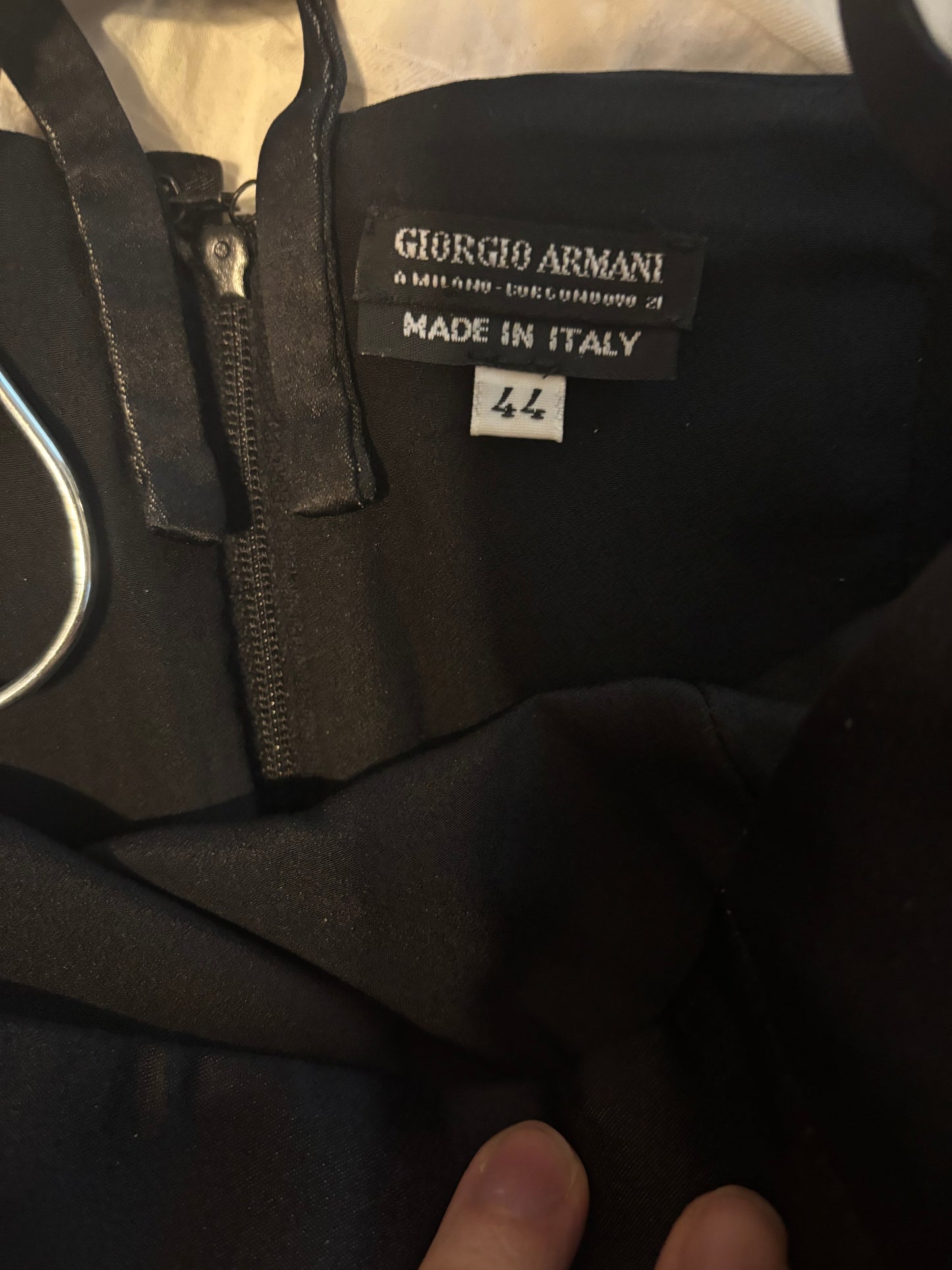 Giorgio Armani Fall/Winter 1996 Ivory and Black Silk Bodice-Style Top