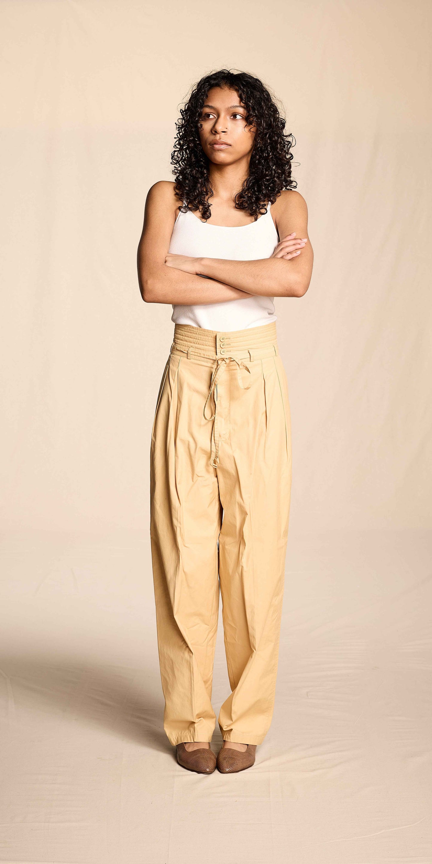 Yves Saint Laurent Spring/Summer 1978 Khaki Cotton Suit Ensemble