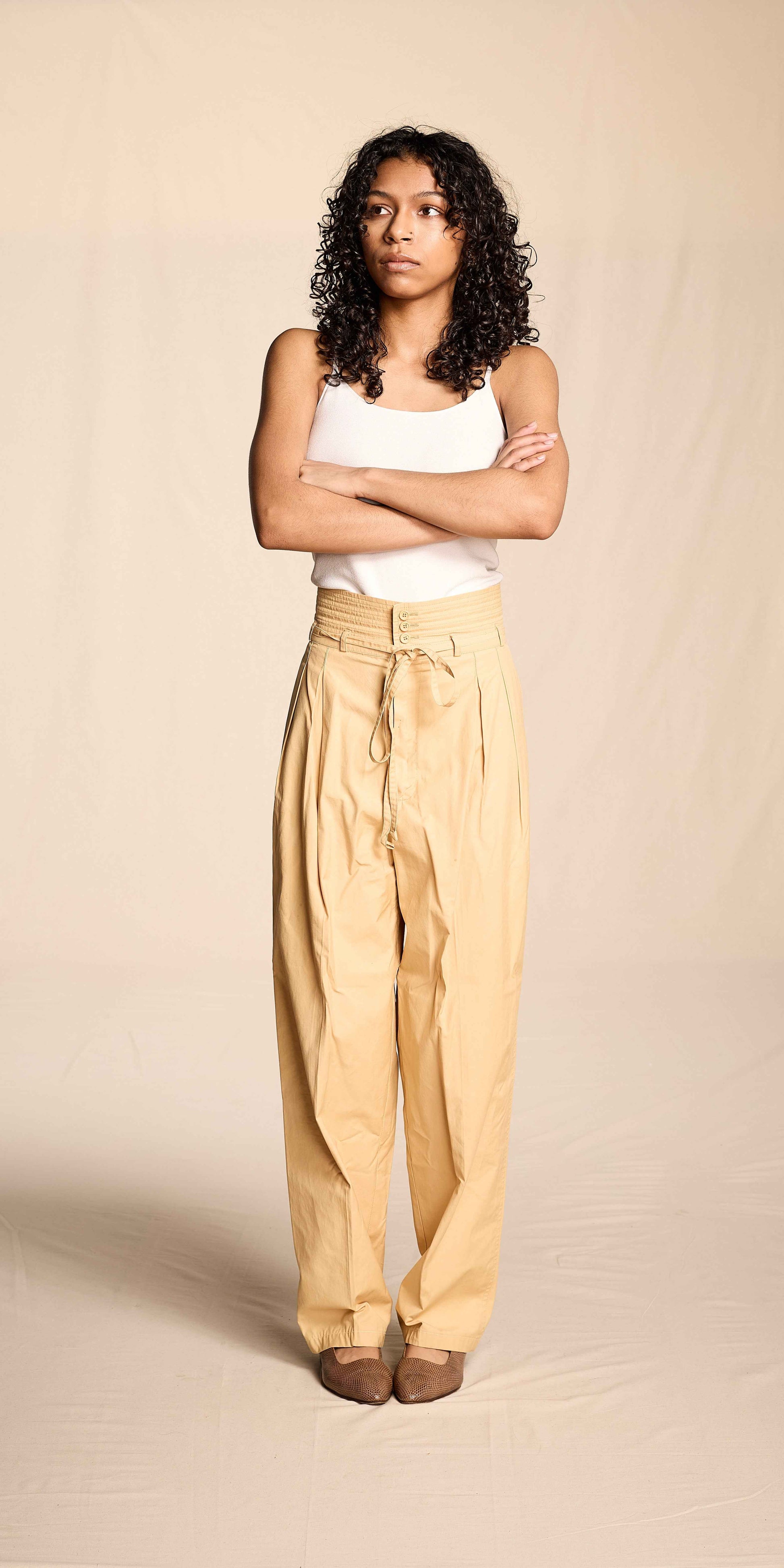 Yves Saint Laurent Spring/Summer 1978 Khaki Cotton Suit Ensemble