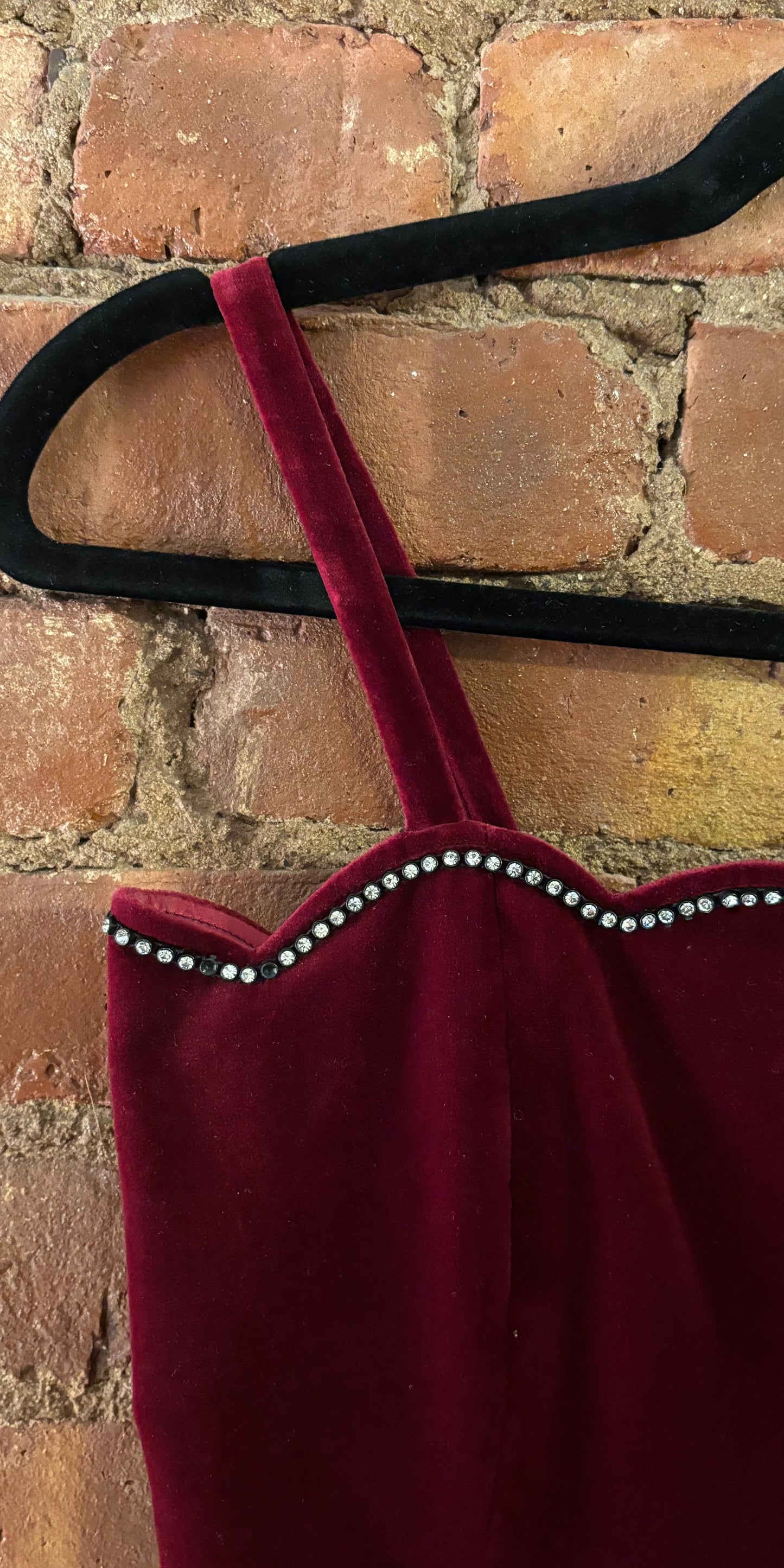 Yves Saint Laurent 1980s Burgundy Velvet Bodice Top (As Is)