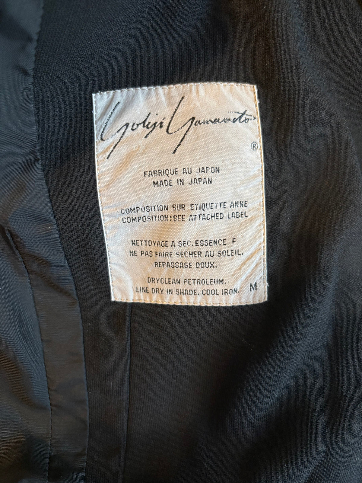 Yohji Yamamoto Fall/Winter 1989 Black Wool Jacket
