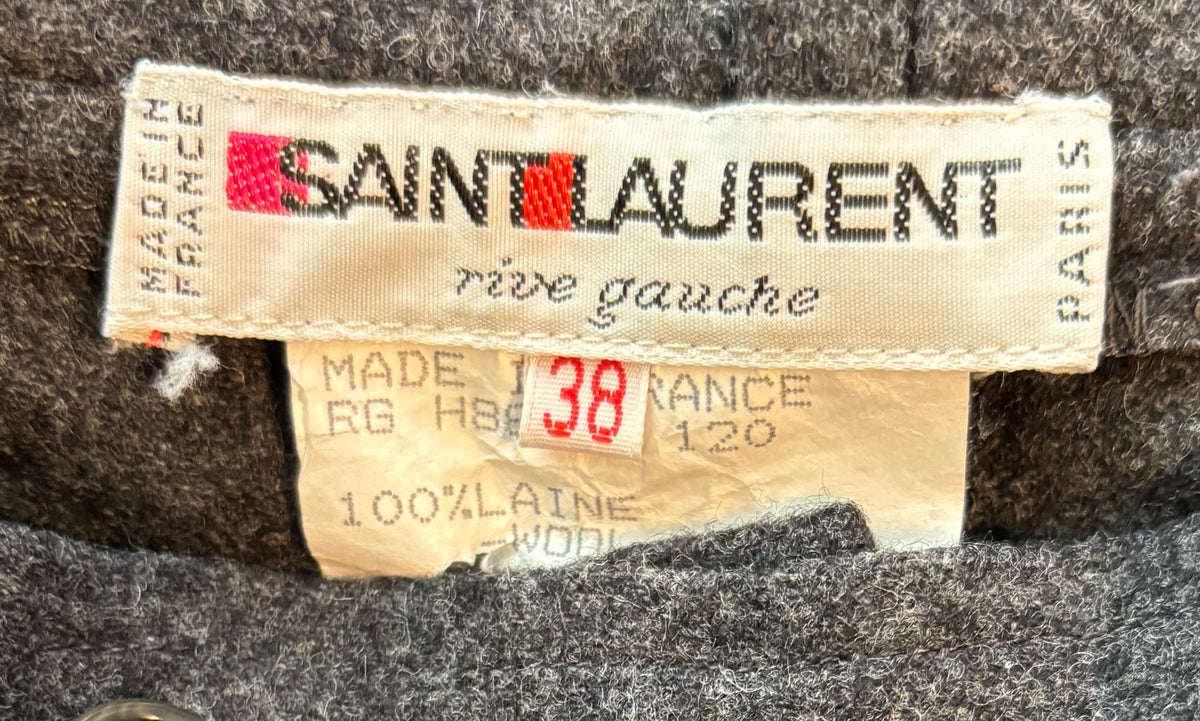 Yves Saint Laurent 1980s Gray Wool Trouser Pants