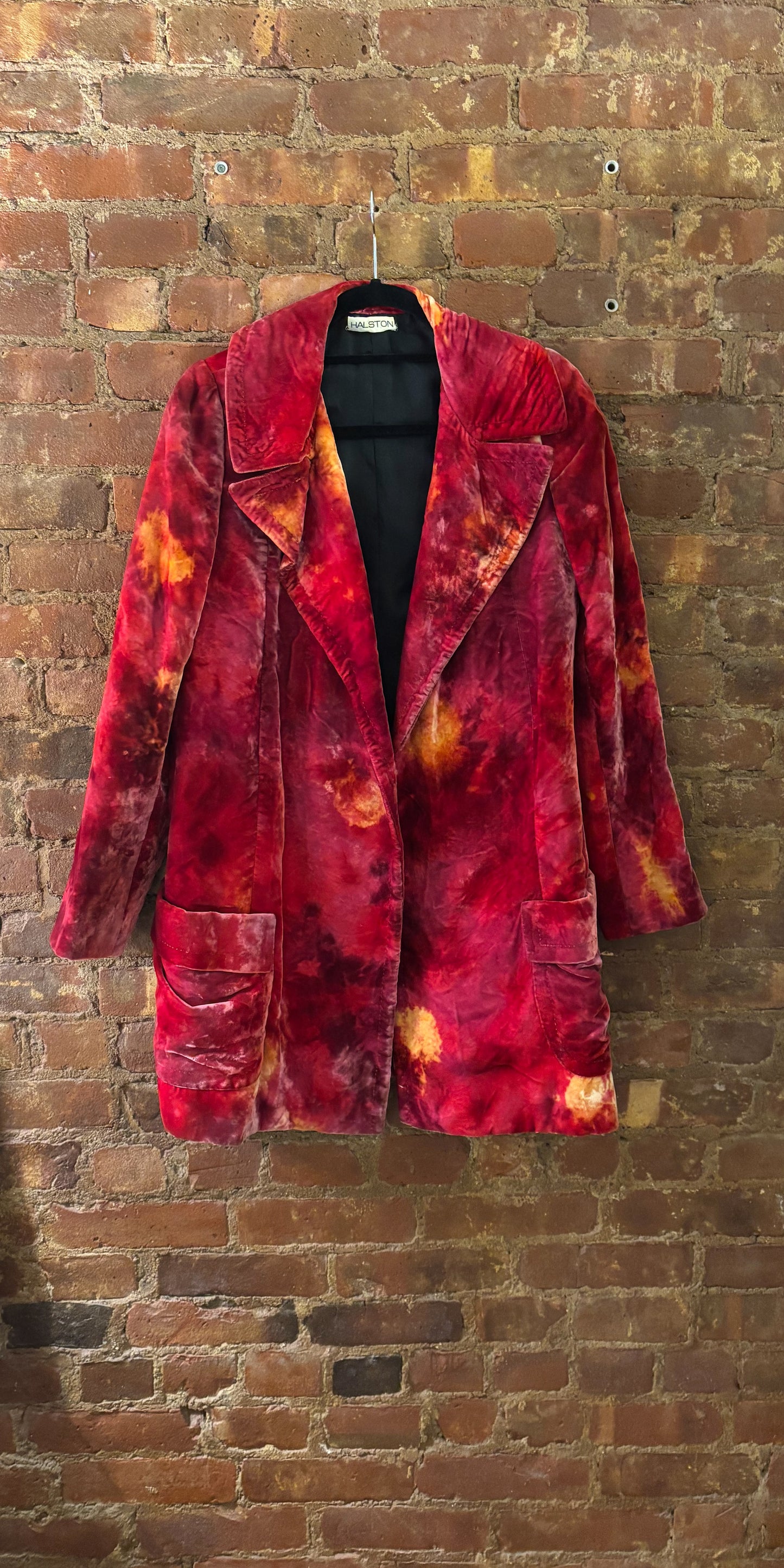 Halston Studio 1960s-1970s Tie-Dye Velvet Evening Jacket