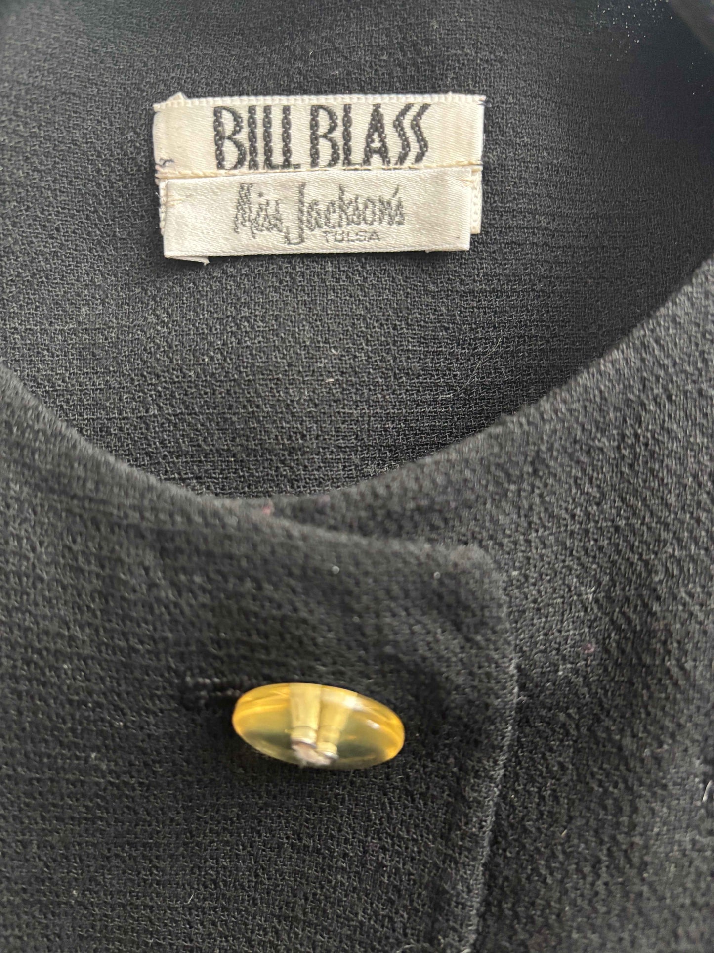 Bill Blass 1980s Black Crepe Cropped Jacket