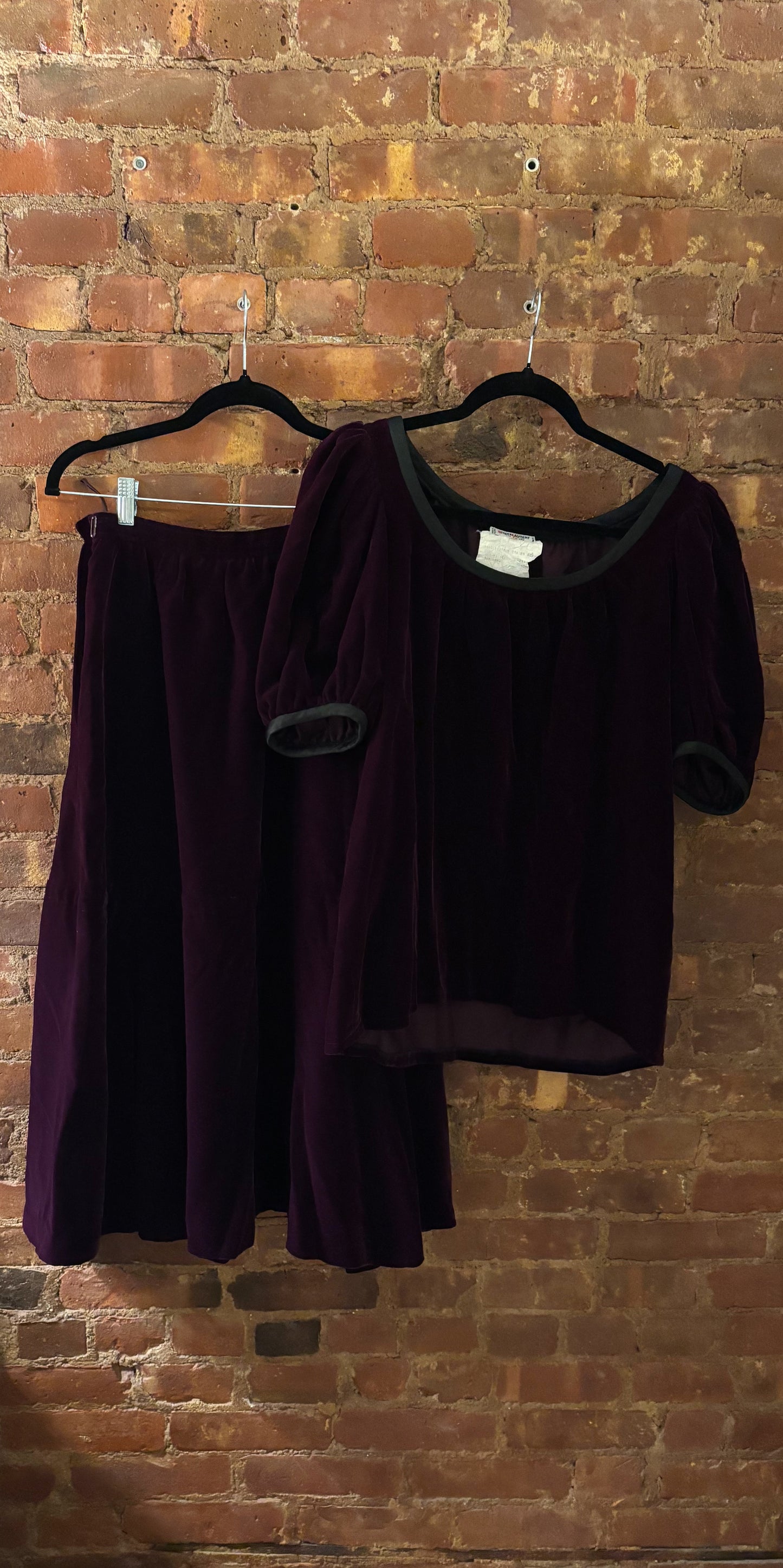 Yves Saint Laurent 1980s Violet Velvet Ensemble