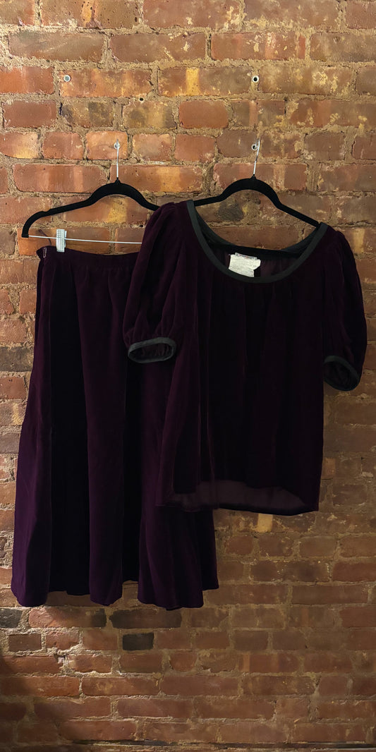 Yves Saint Laurent 1980s Violet Velvet Ensemble
