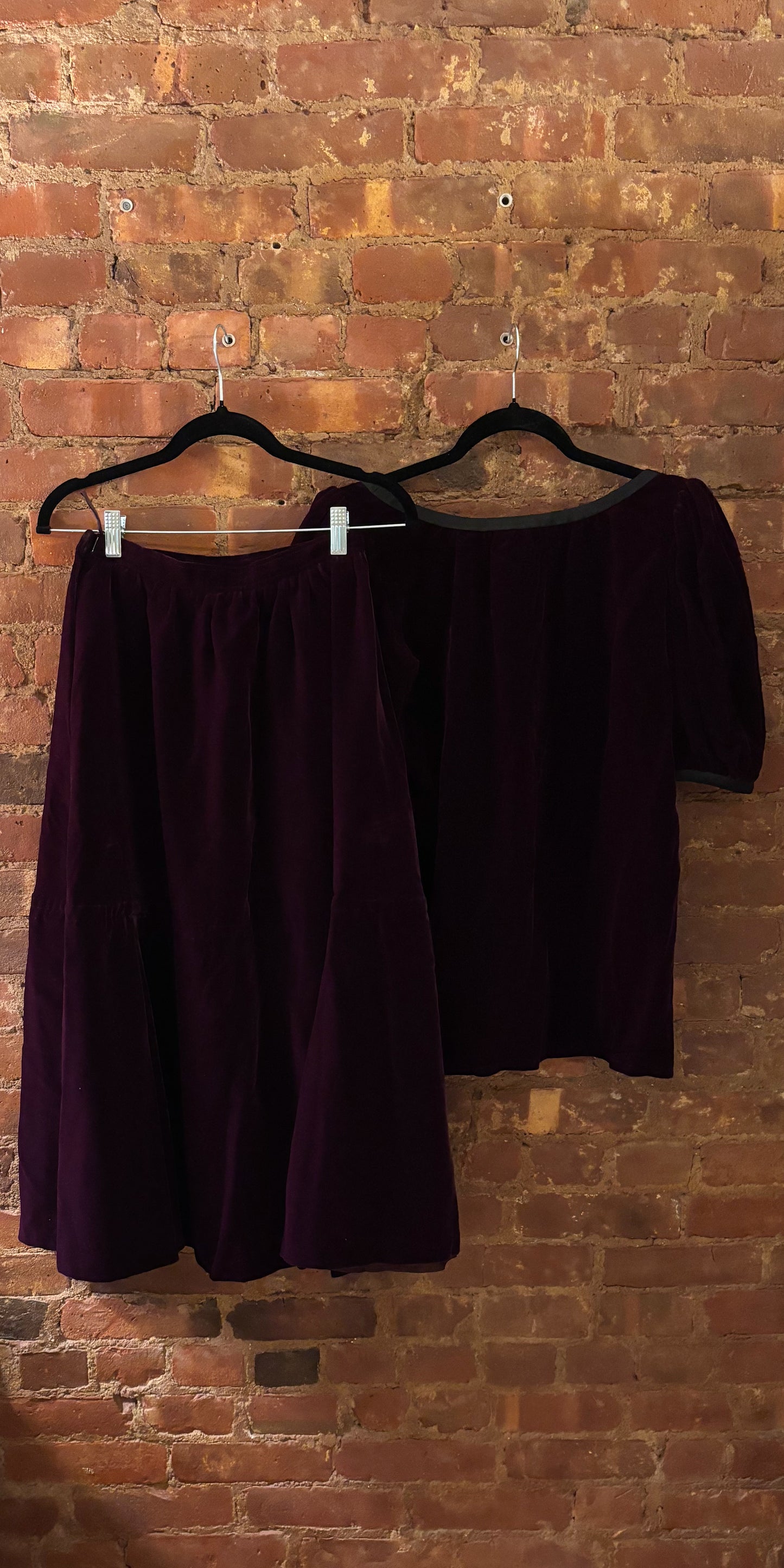 Yves Saint Laurent 1980s Violet Velvet Ensemble