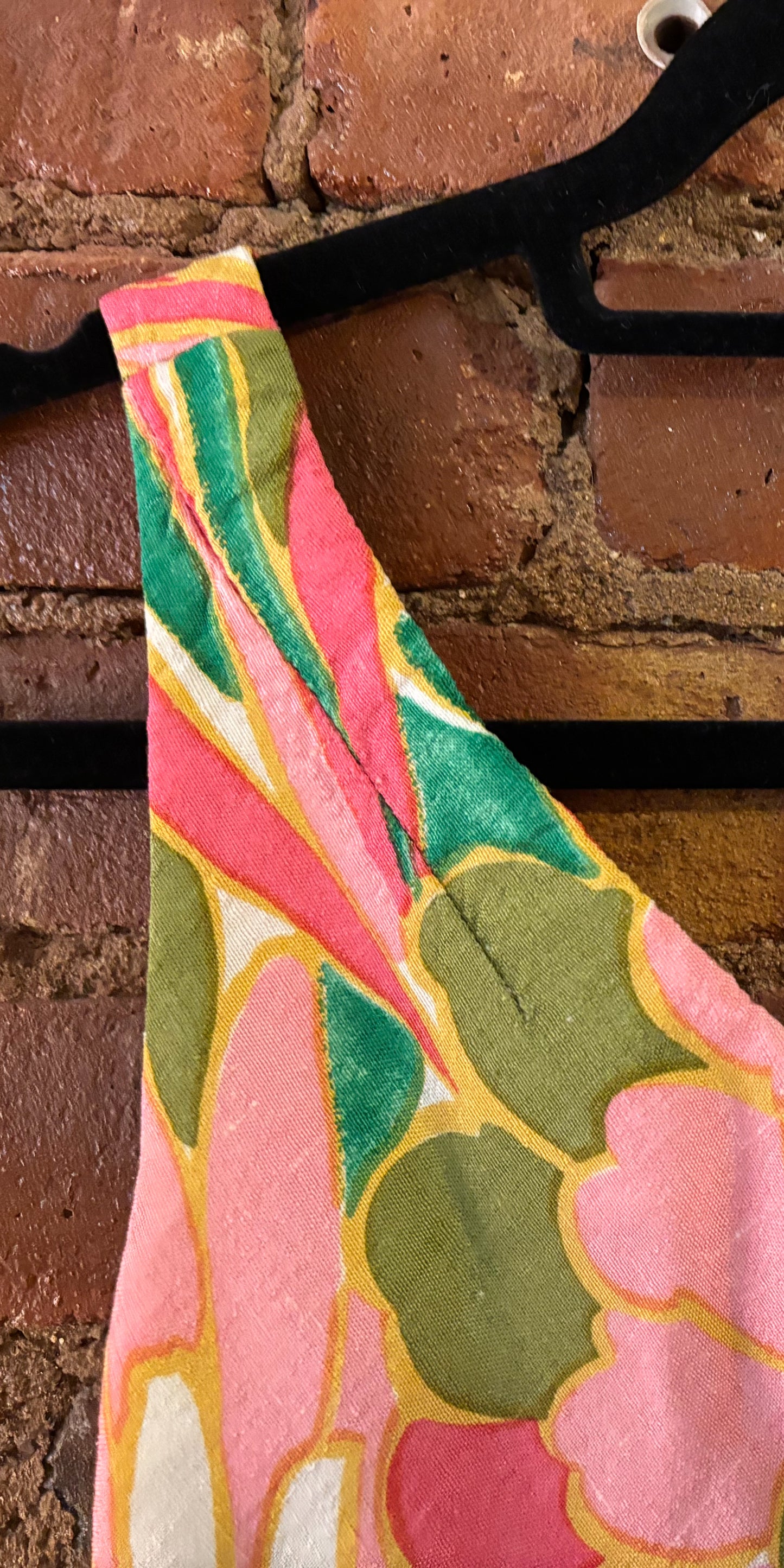 Geoffrey Beene 1970s Silk-Linen Bias Cut Floral Mini Dress