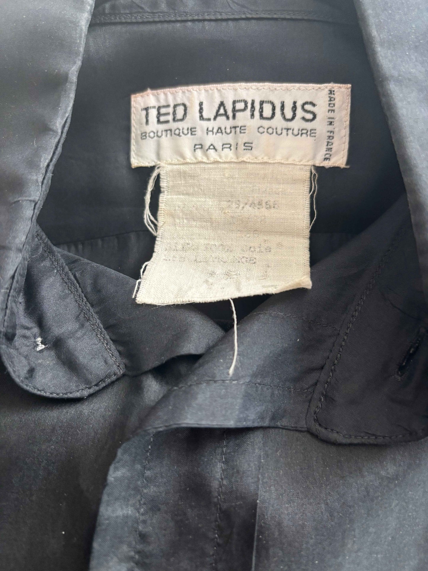 Ted Lapidus 1970s-1980s Black Silk Button-Up Shirt