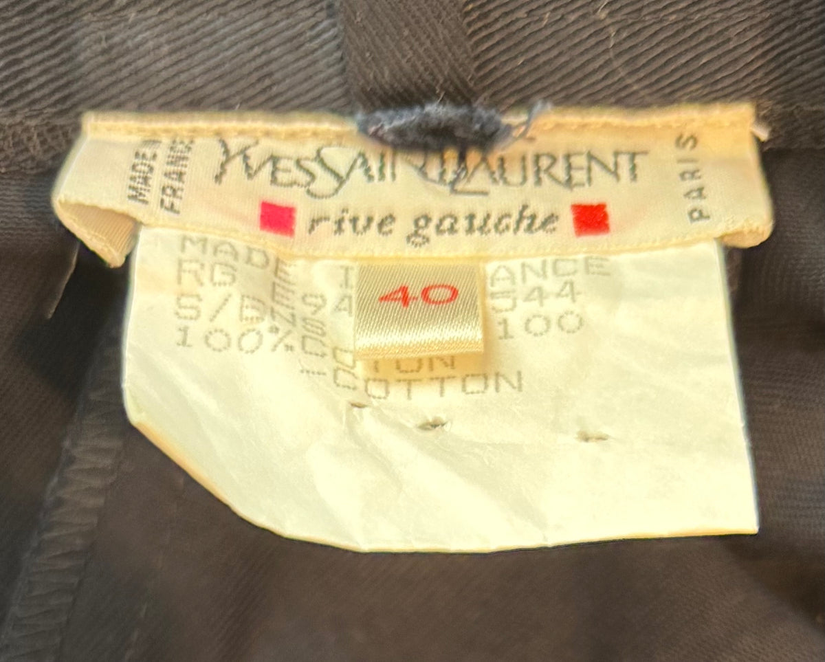 Yves Saint Laurent Spring/Summer 1994 Deep Teal Cotton Twill Pants