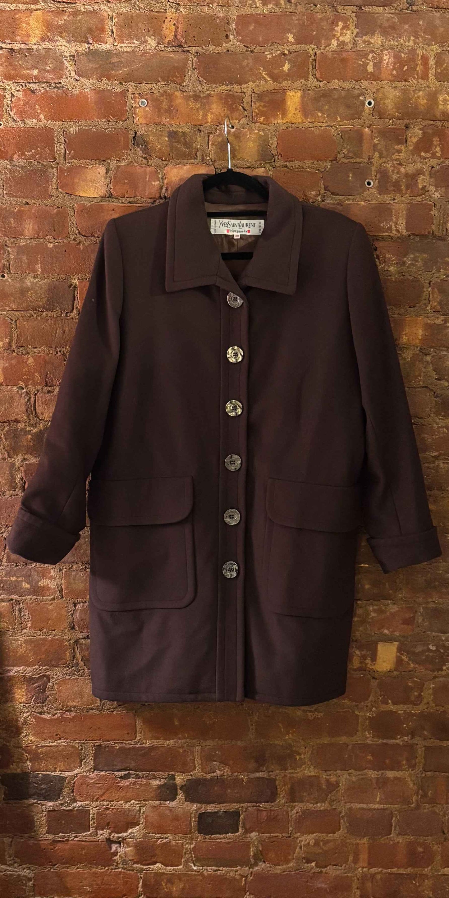 Yves Saint Laurent 1990s Chocolate Wool Coat