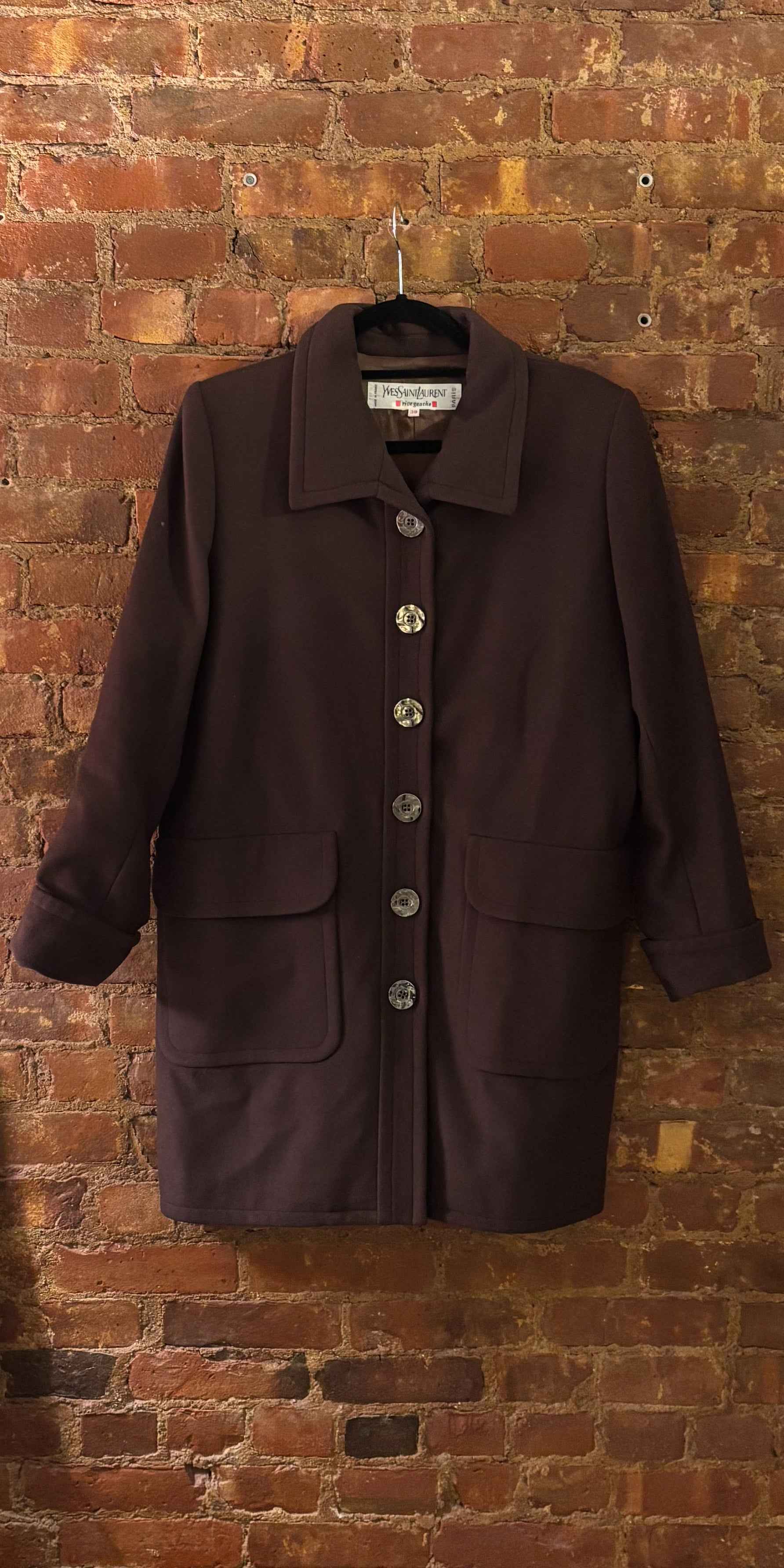 Yves Saint Laurent 1990s Chocolate Wool Coat