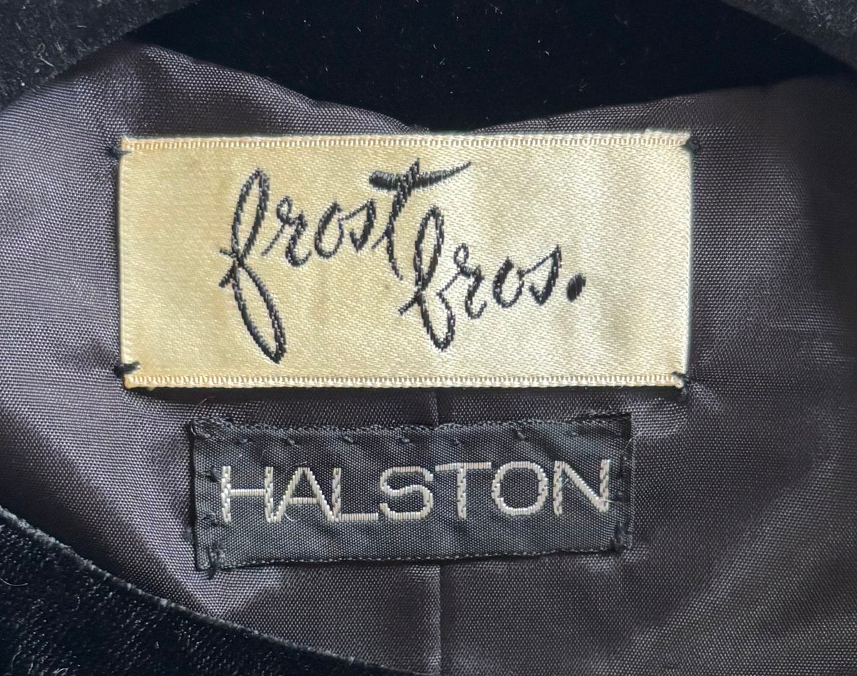 Halston 1970s Black Velvet Jacket