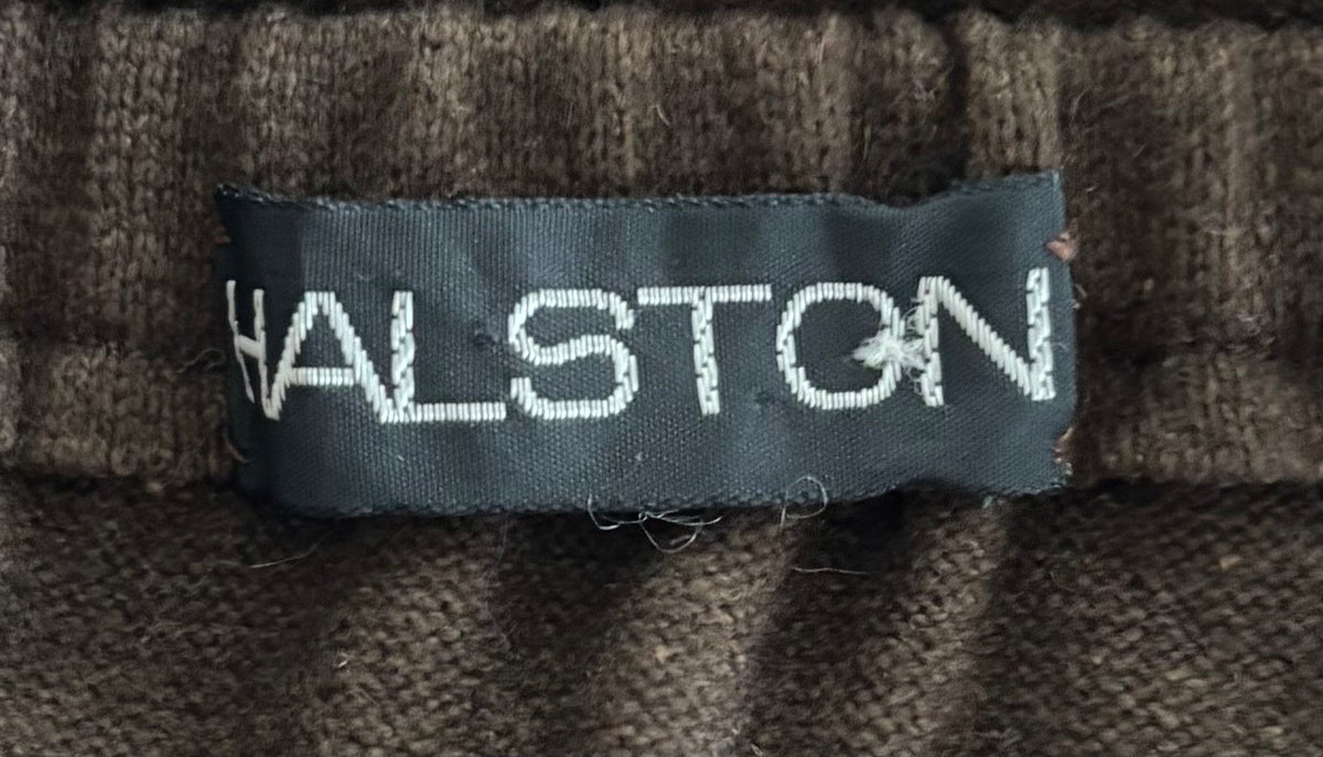 Halston 1970s Brown Cashmere/Wool Skirt
