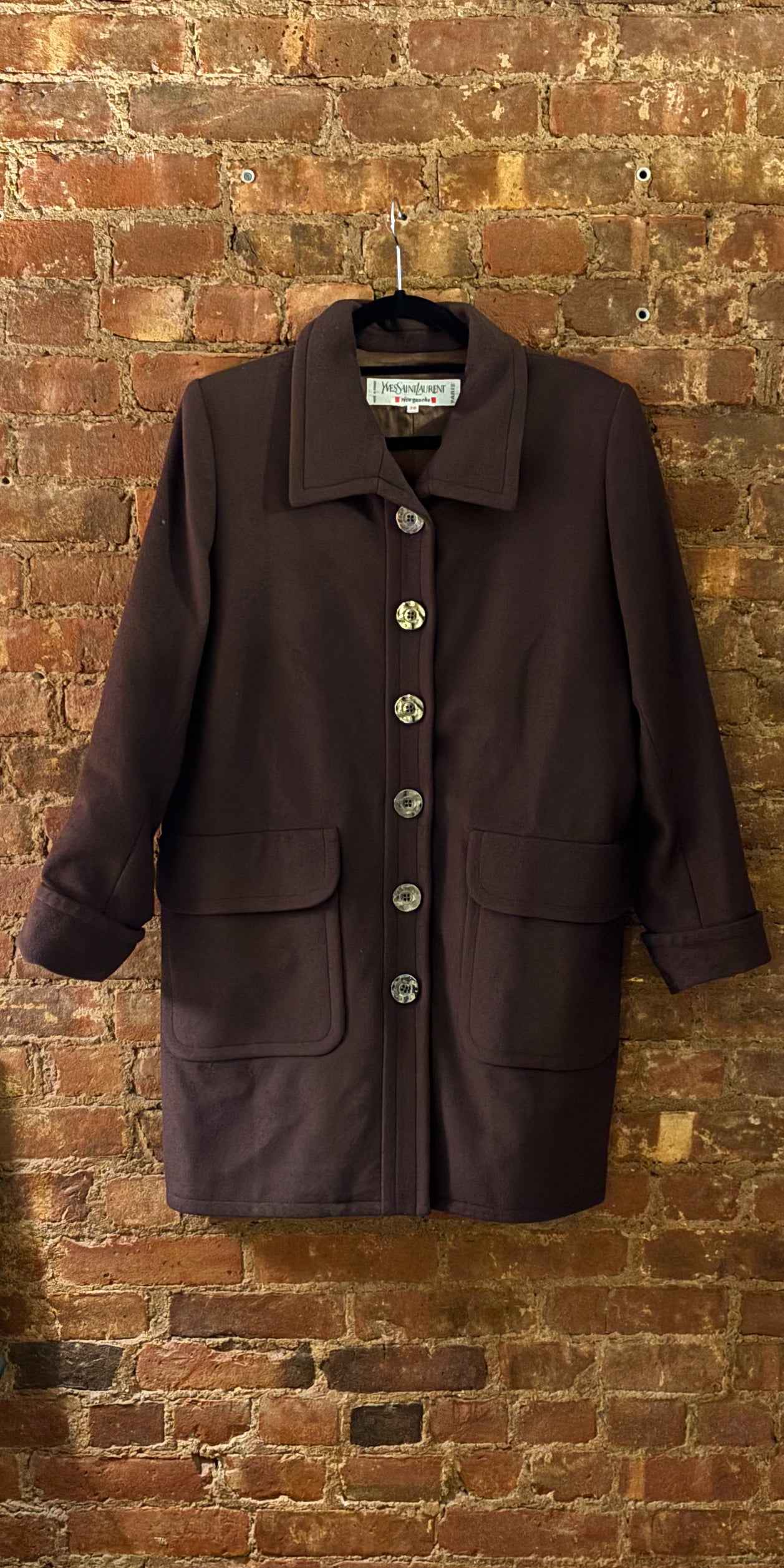 Yves Saint Laurent 1990s Chocolate Wool Coat