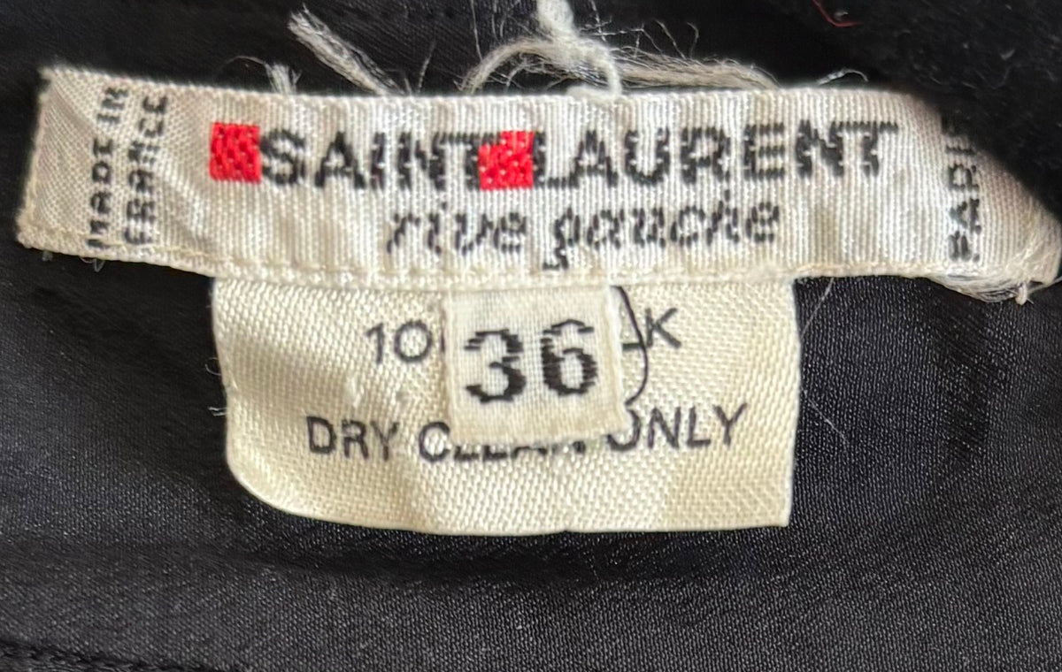 Yves Saint Laurent 1980s Black Silk Blouse