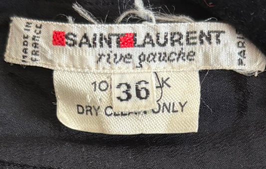 Yves Saint Laurent 1980s Black Silk Blouse