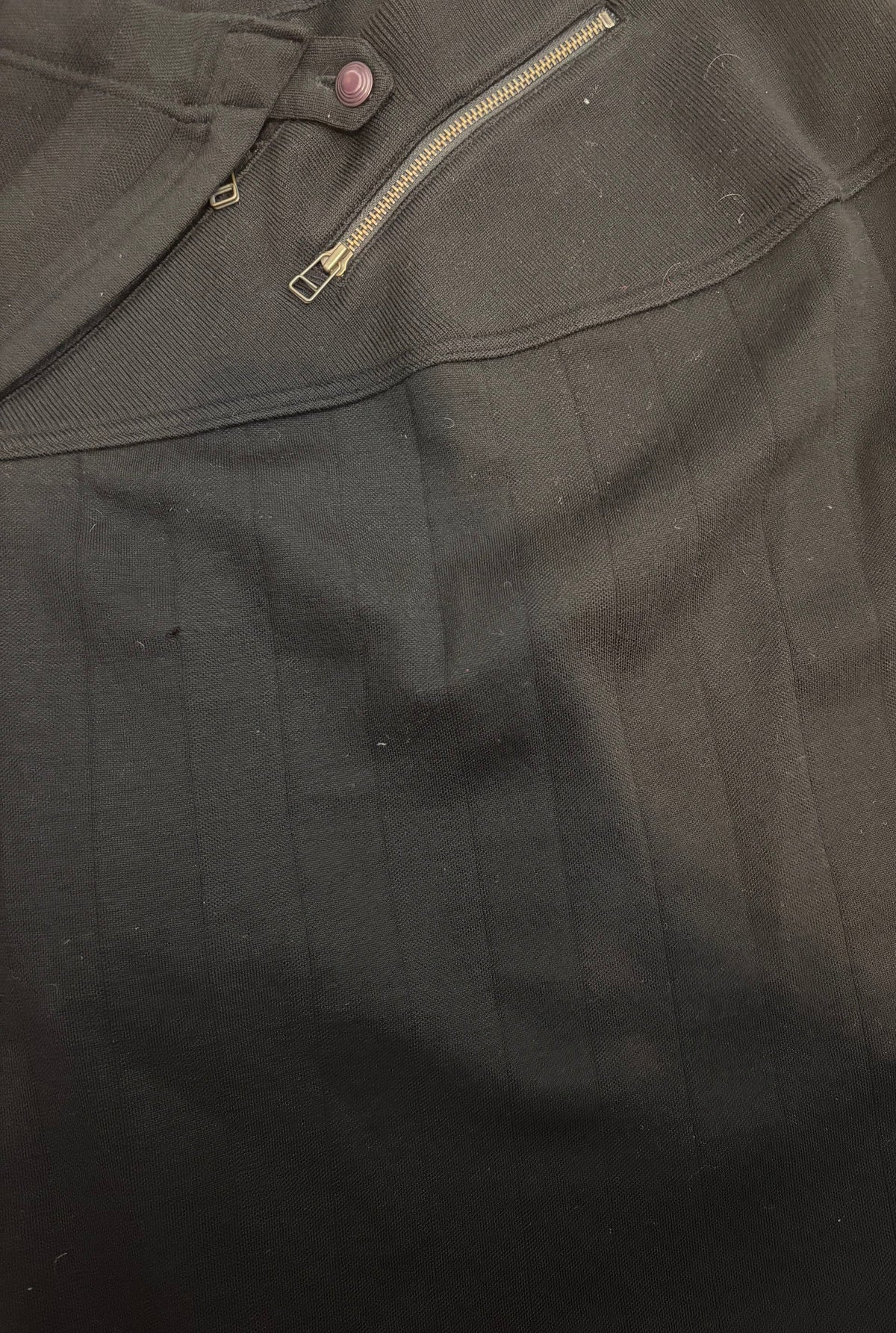 Issey Miyake 1980s Black Wool Zipper Skirt (as is)
