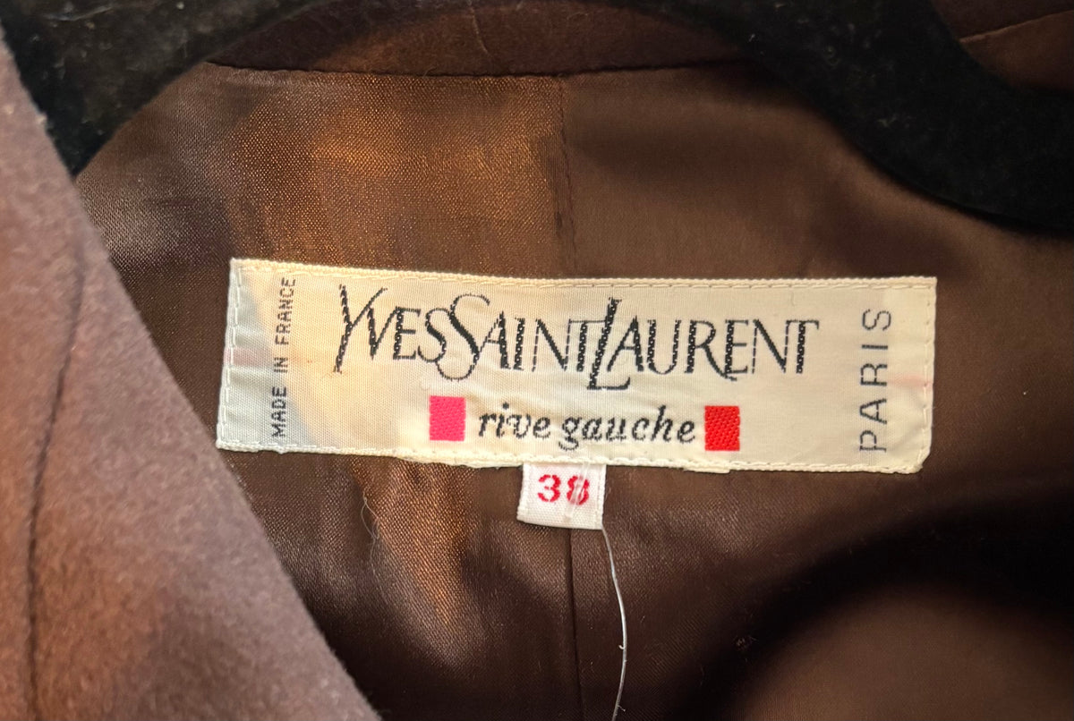 Yves Saint Laurent 1990s Chocolate Brown Wool Coat