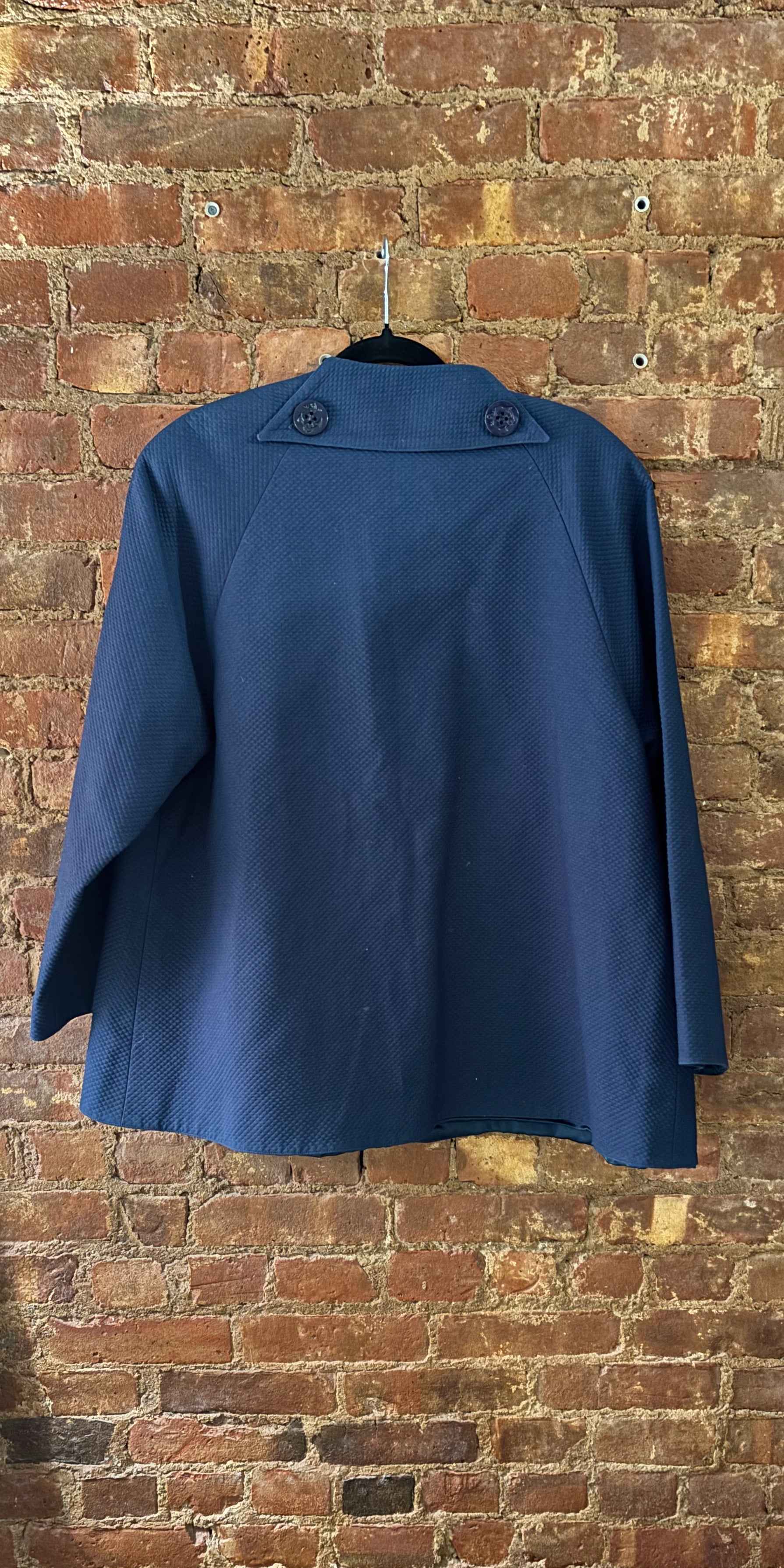 Geoffrey Beene 1990s Textured Deep Teal Swing Jacket