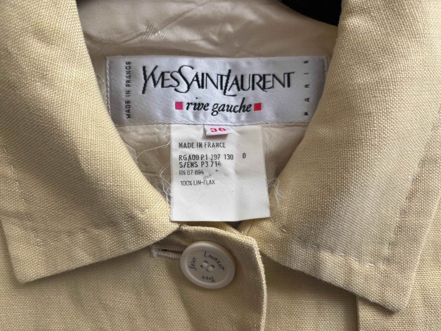 Yves Saint Laurent Spring/Summer 2000 Butter Yellow Linen Suit