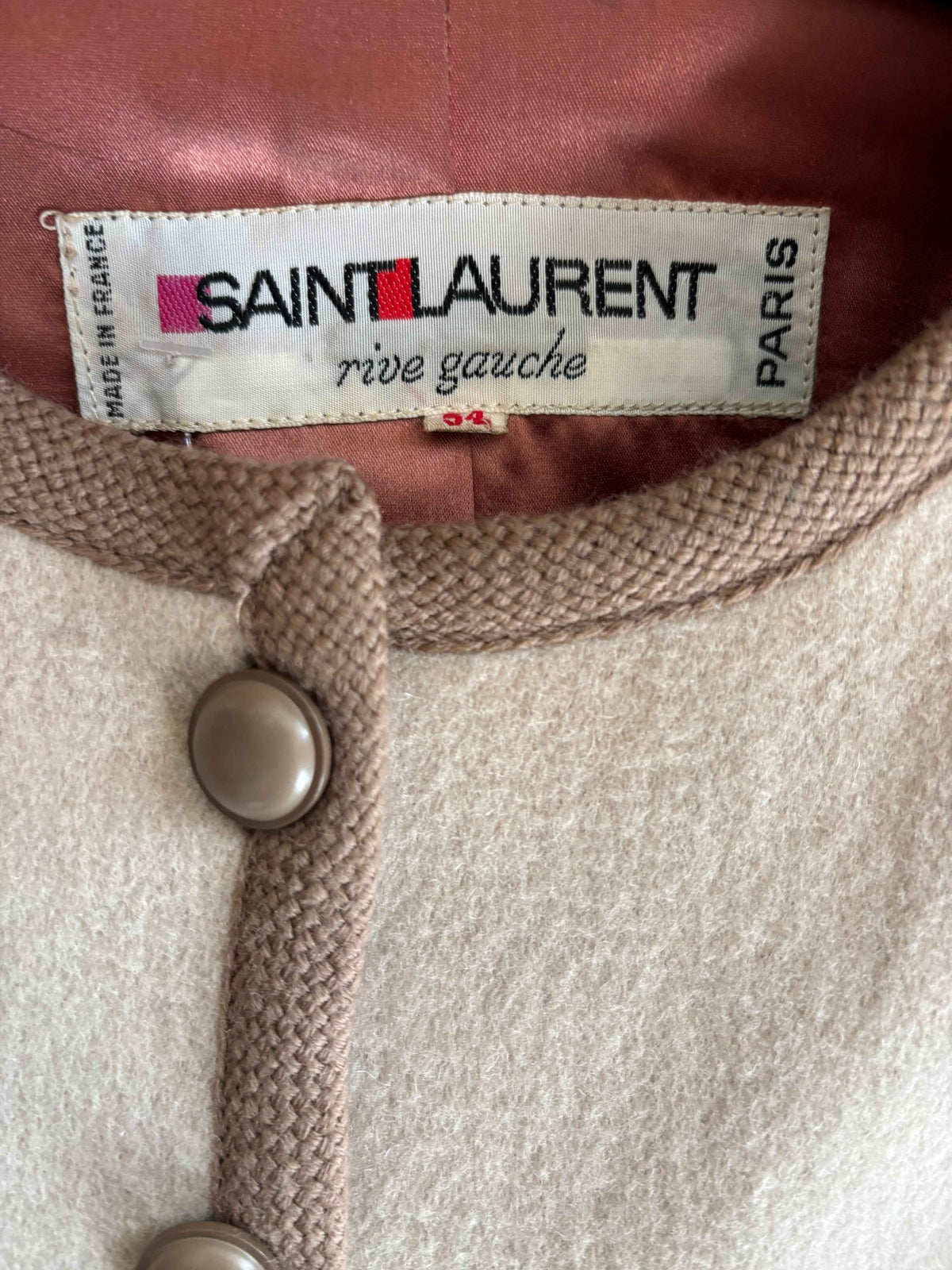 Yves Saint Laurent 1970s-1980s Tan Wool Jacket