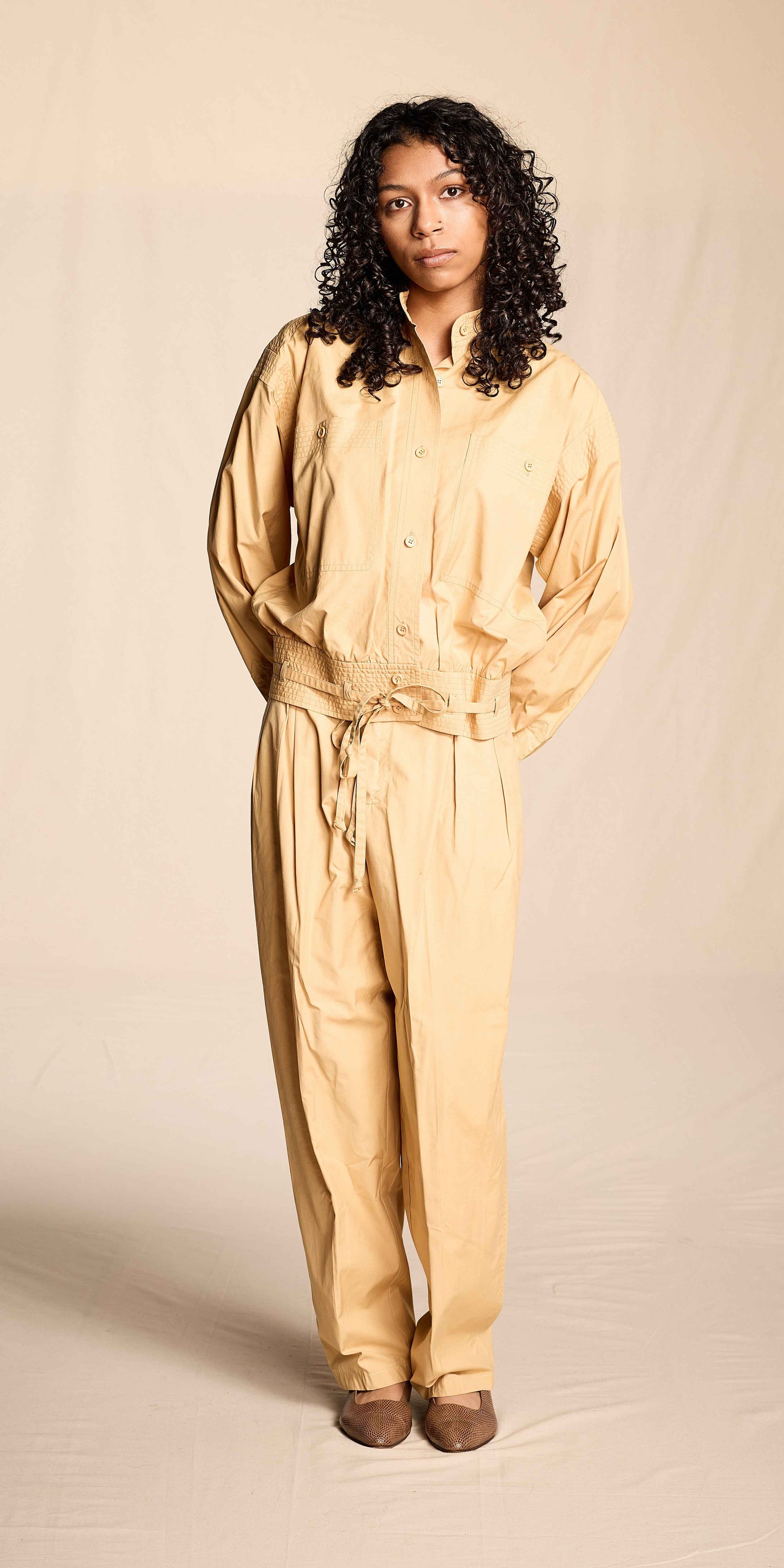 Yves Saint Laurent Spring/Summer 1978 Khaki Cotton Suit Ensemble