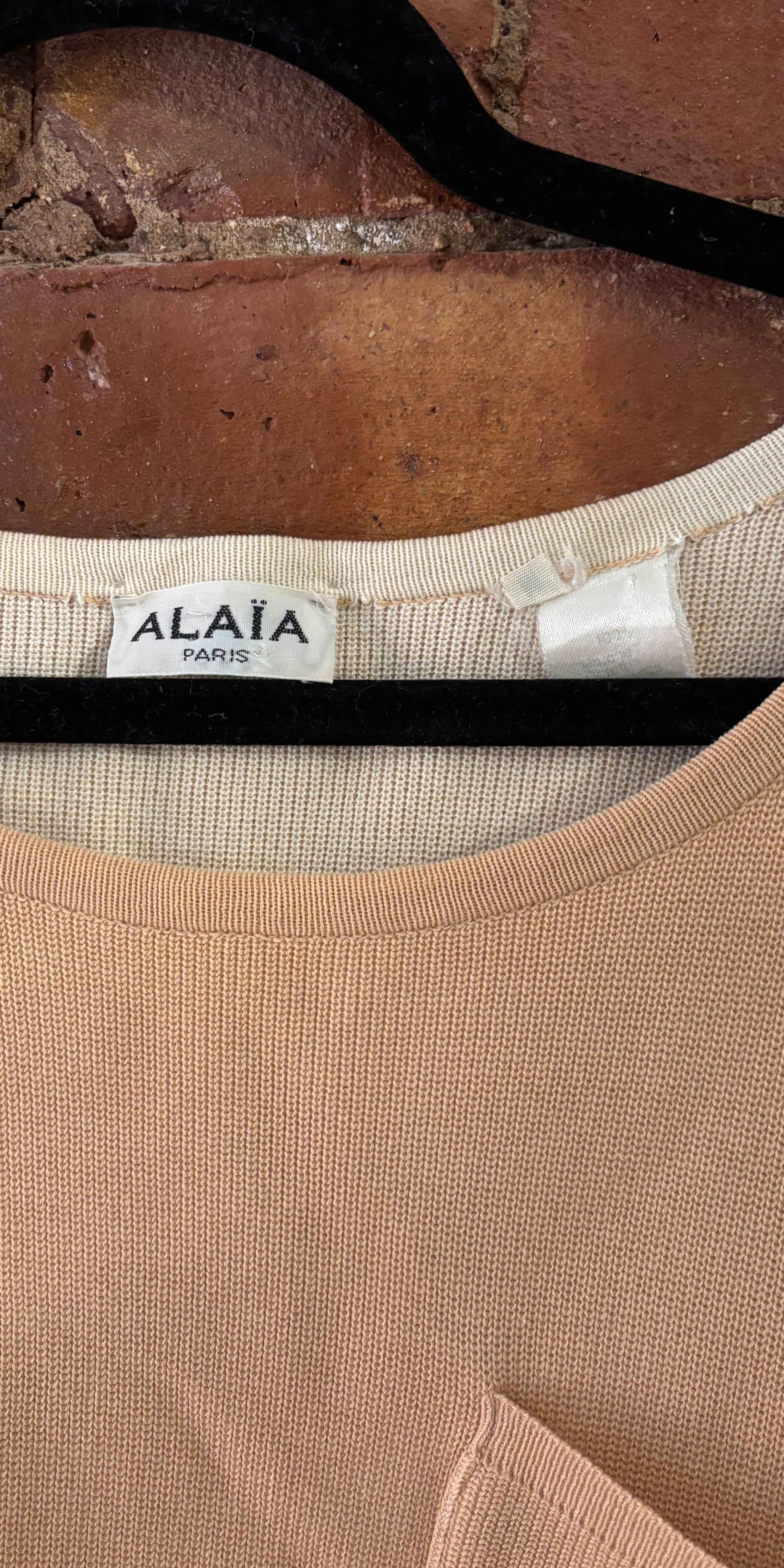 Alaïa Fall/Winter 1985 Tan Cotton Cropped Sweater