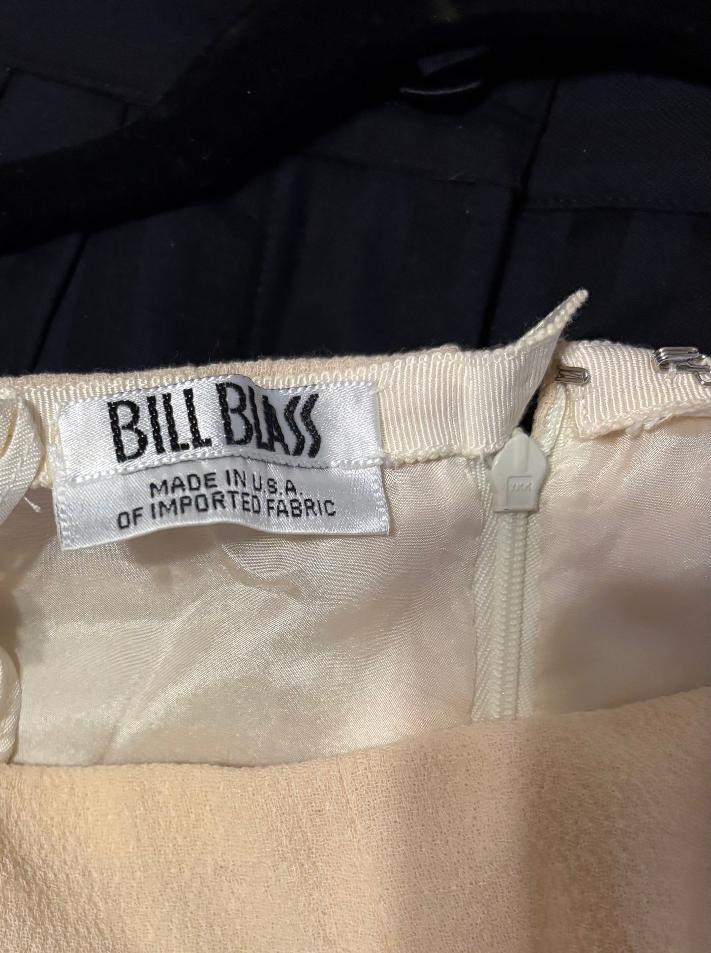 Bill Blass Spring/Summer 2000 Cream Crepe Raffia Trimmed Pantsuit