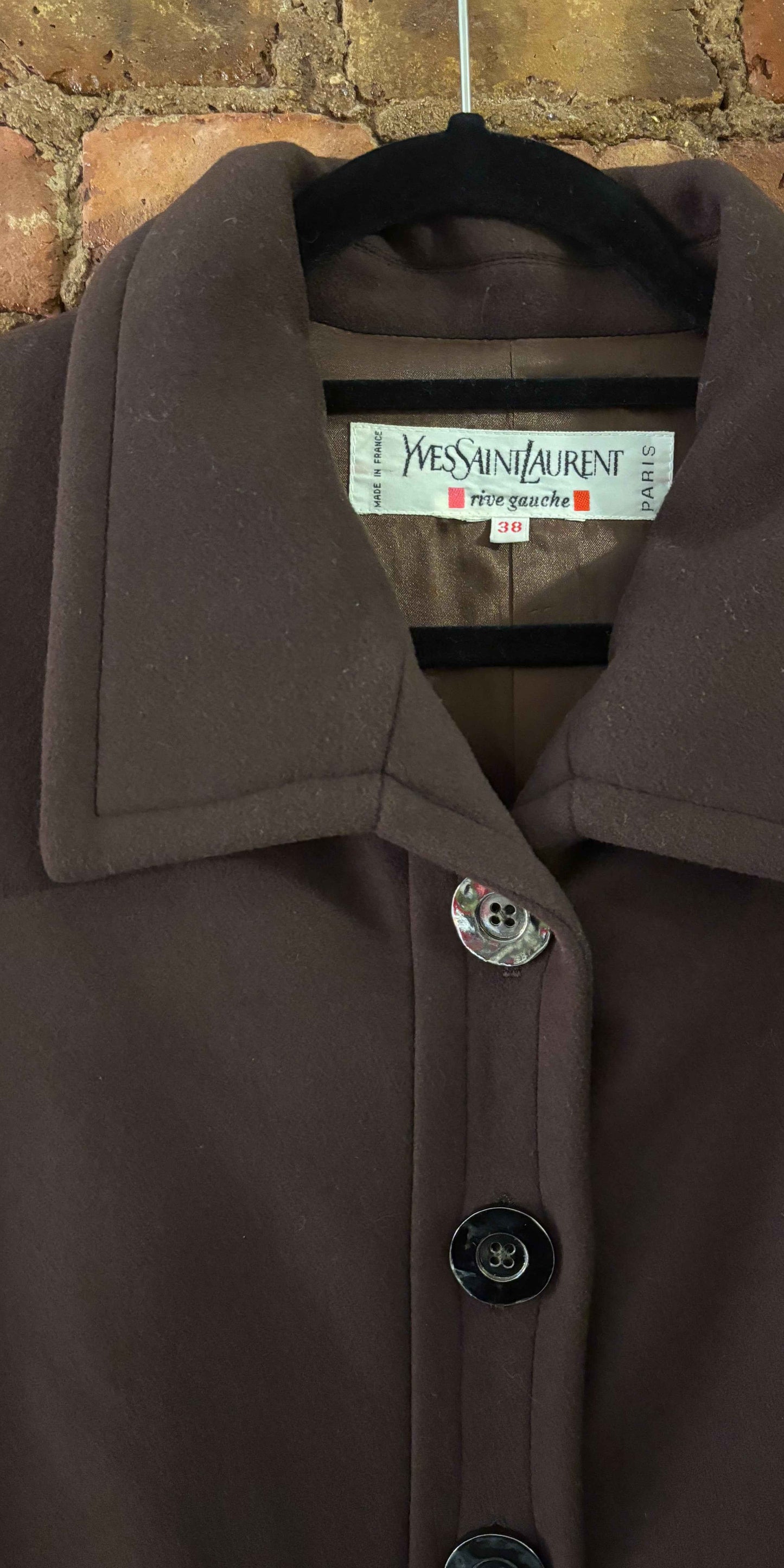 Yves Saint Laurent 1990s Chocolate Wool Coat