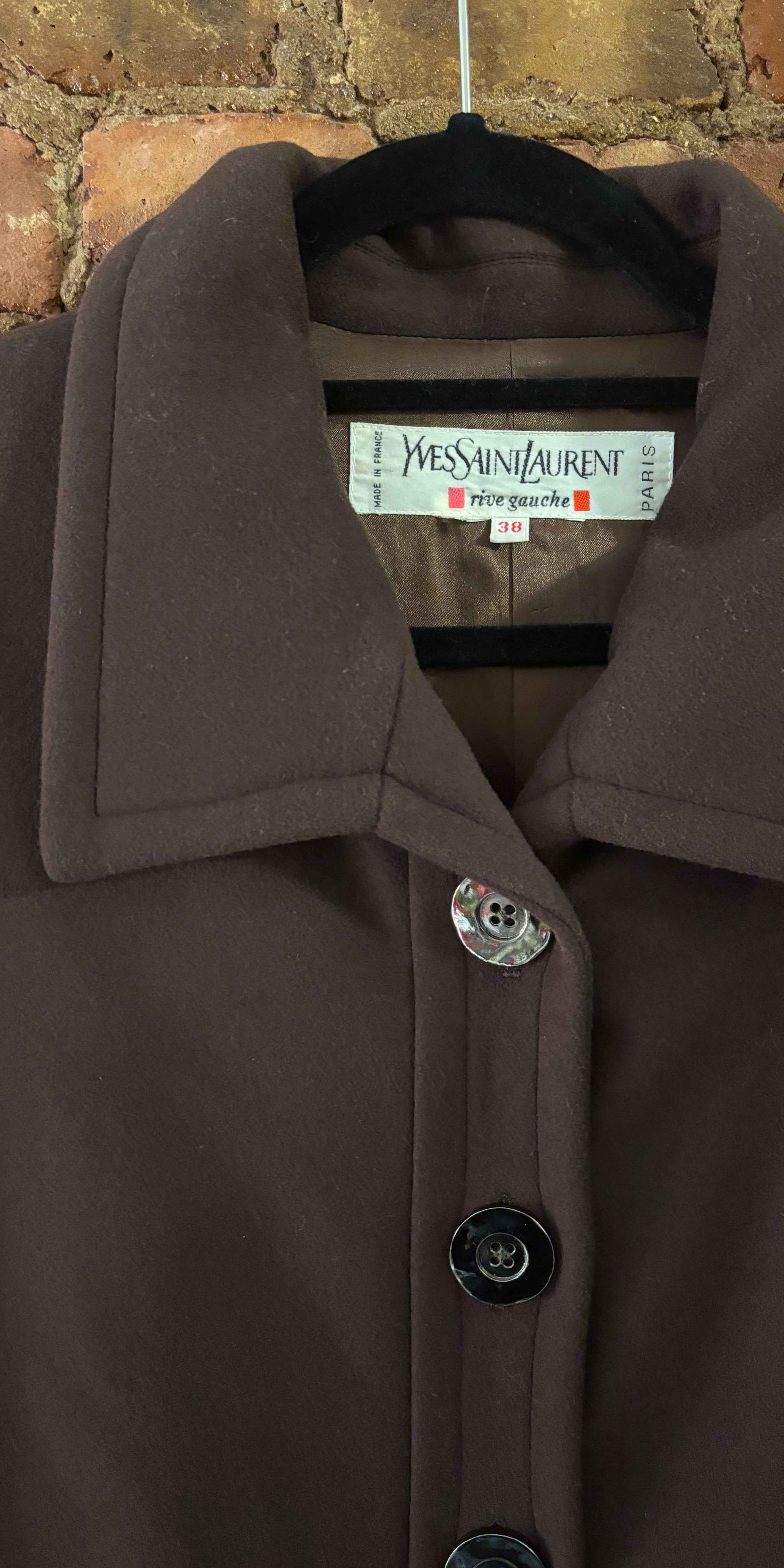 Yves Saint Laurent 1990s Chocolate Wool Coat