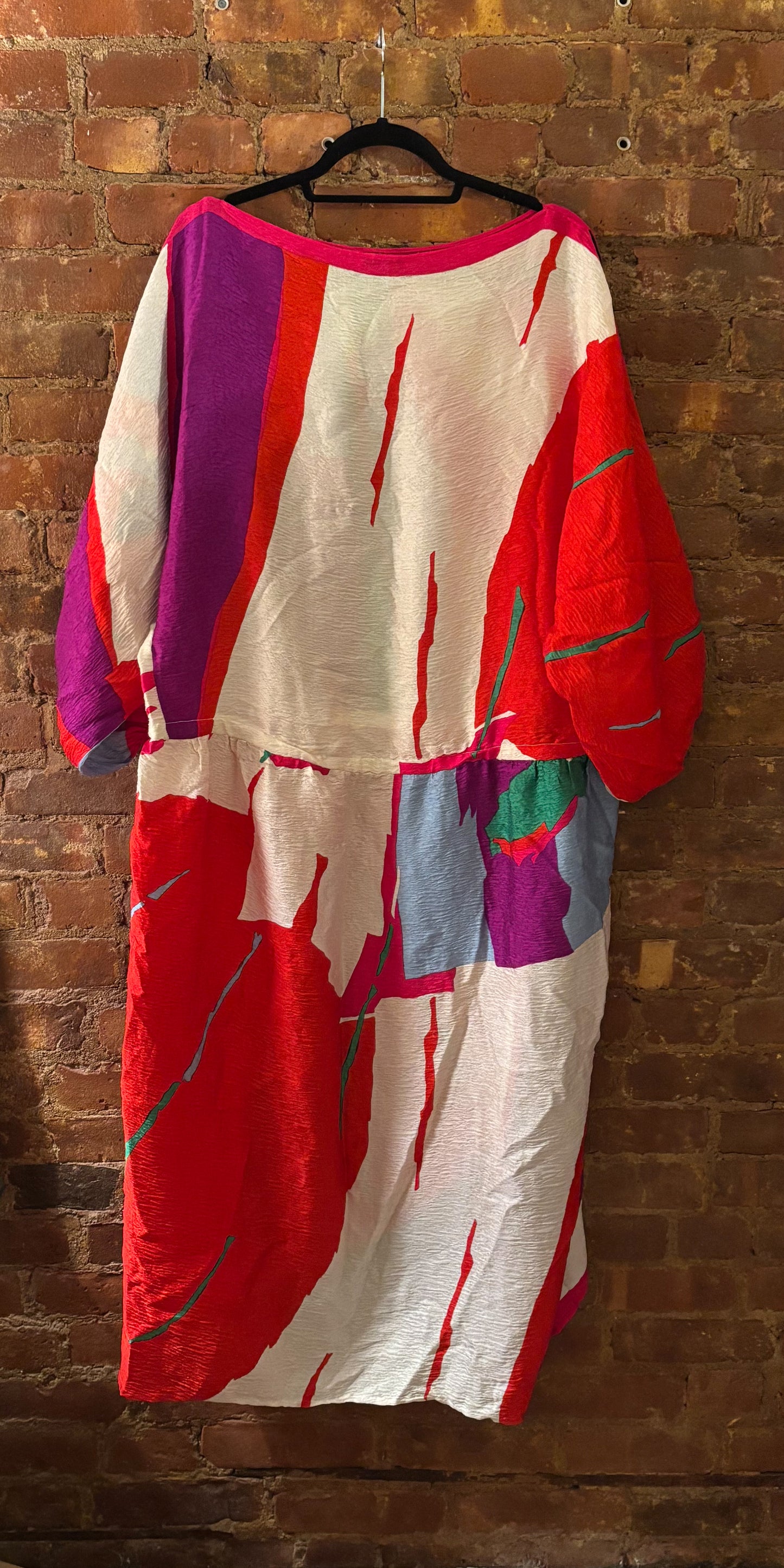 Halston Studio 1970s-1980s Silk Caftan or Tie-Waist Dress