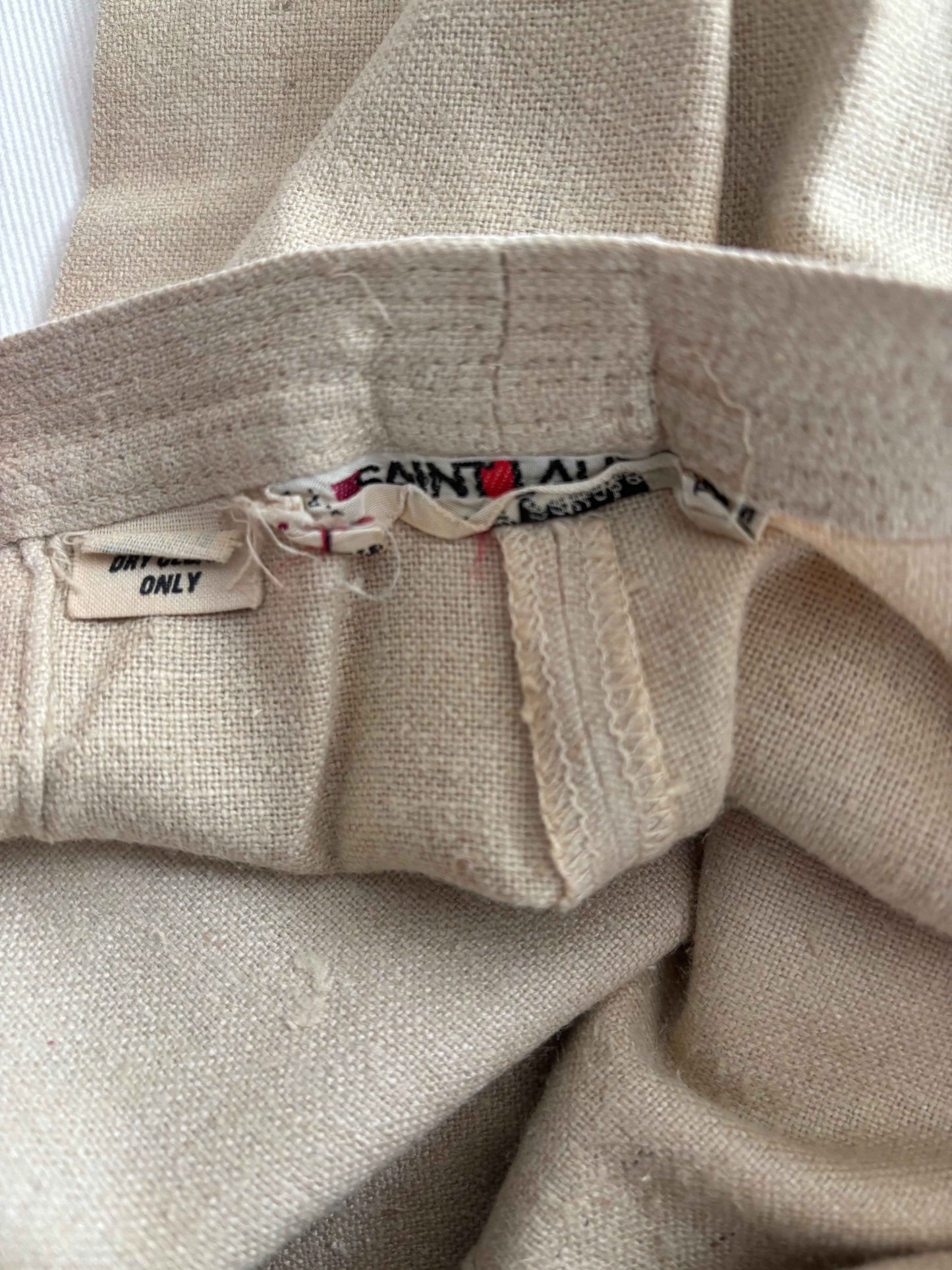 Yves Saint Laurent 1970s Beige Linen Shorts