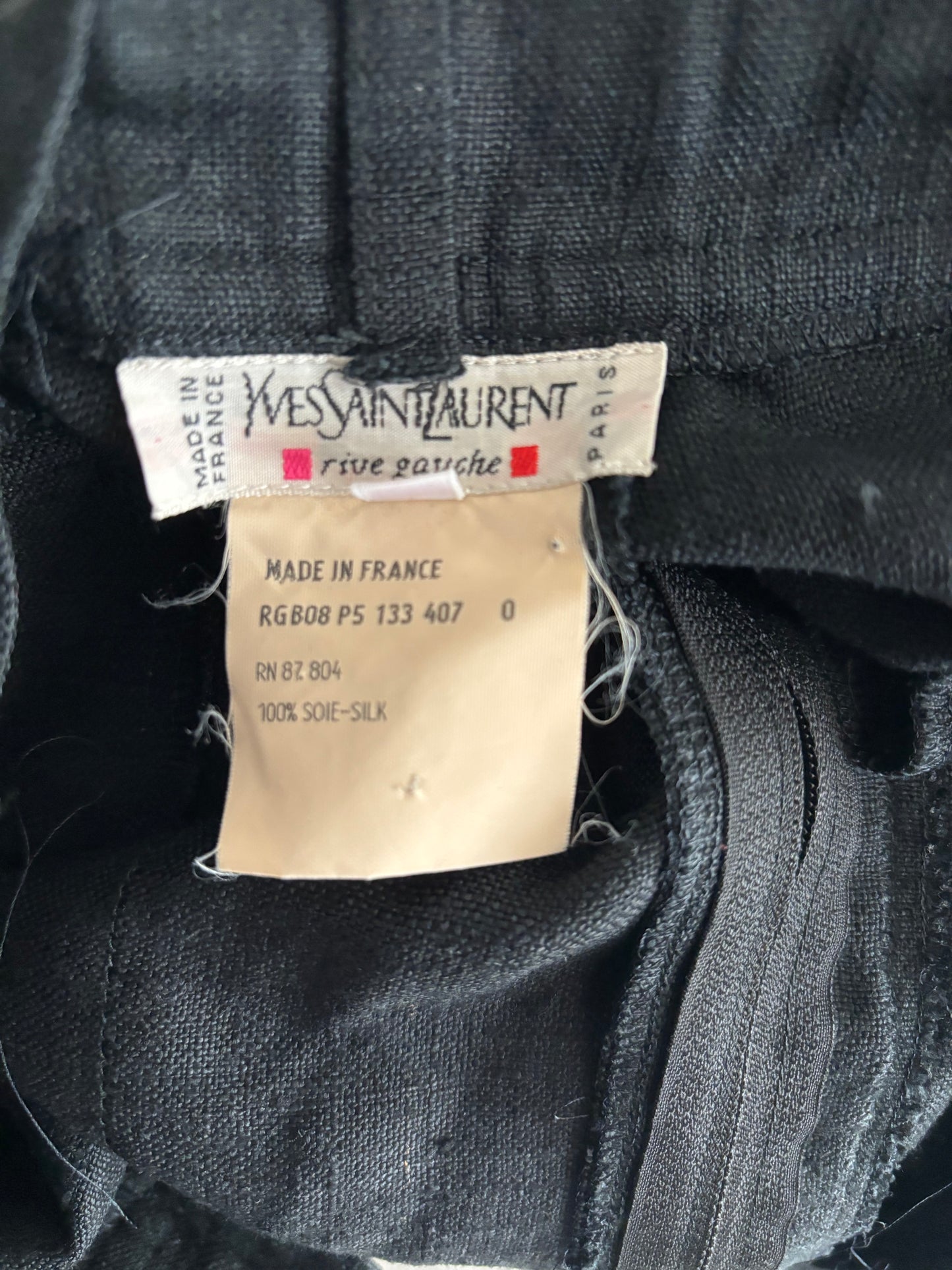 Yves Saint Laurent 1990s-2000s Gray Silk Shantung Pants