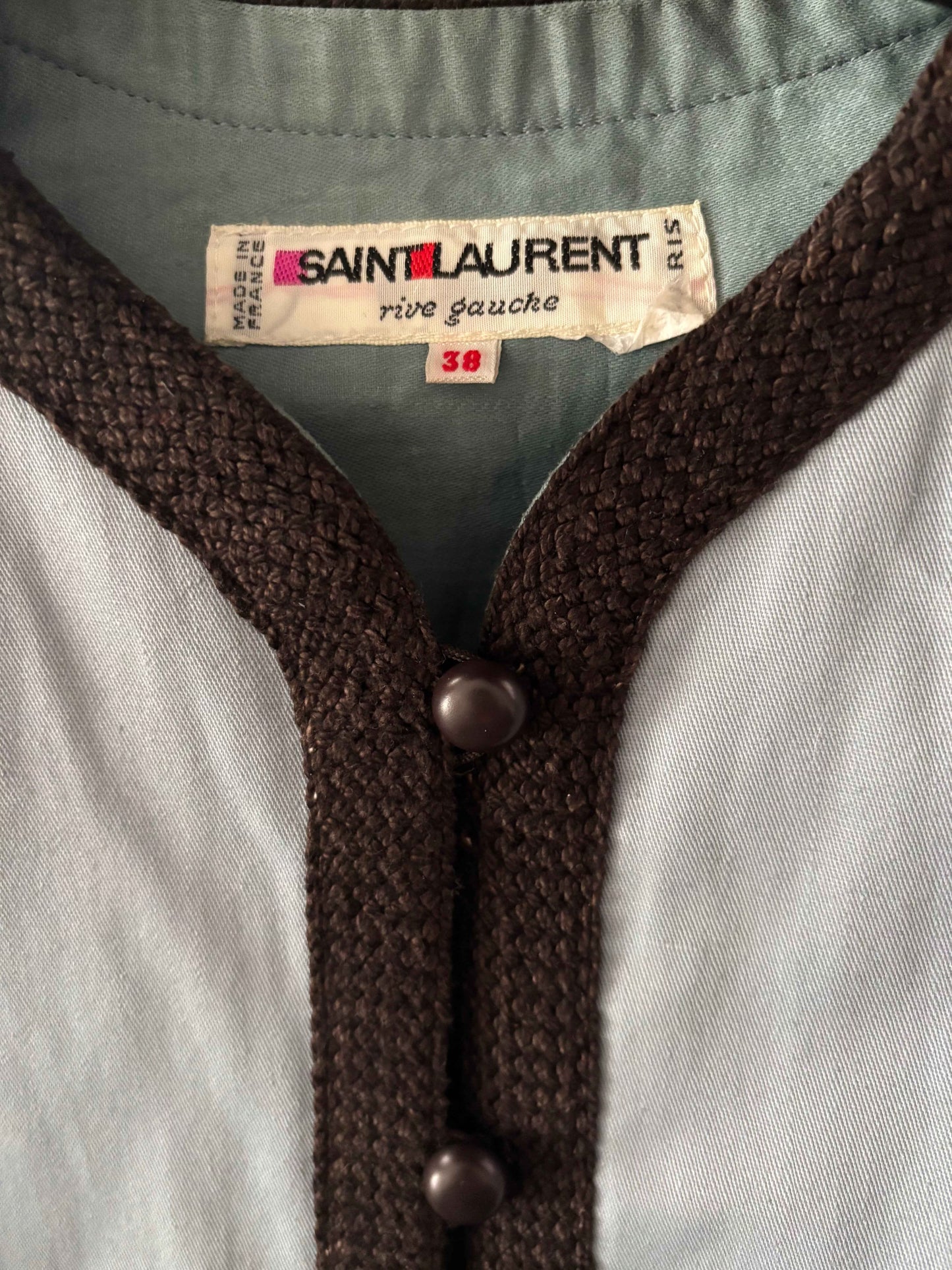 Yves Saint Laurent 1970s Blue Cotton Twill Vest