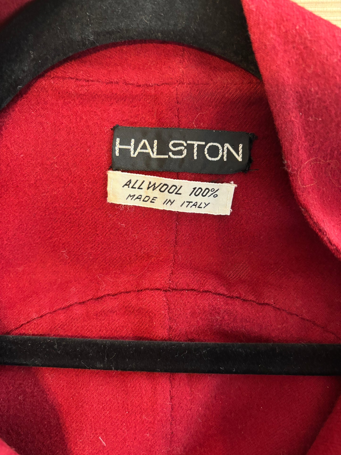 Halston 1970s Raspberry Red Wool Jacket