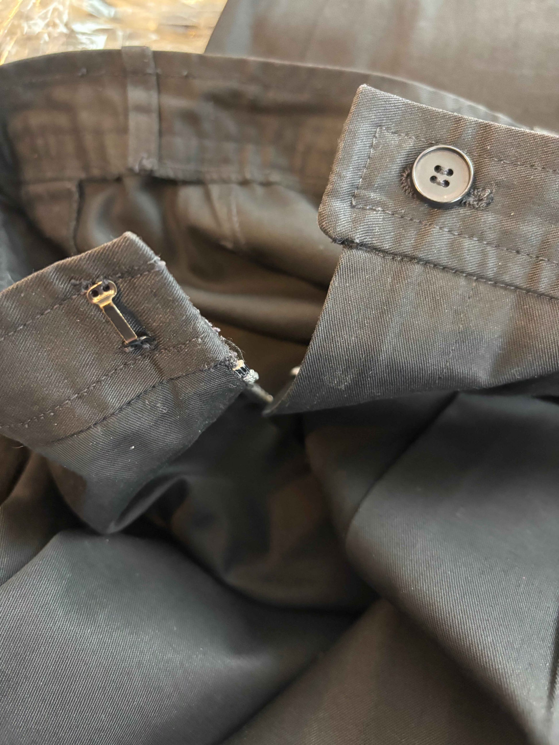 Yves Saint Laurent 1970s-1980s Black Cotton Twill Pants