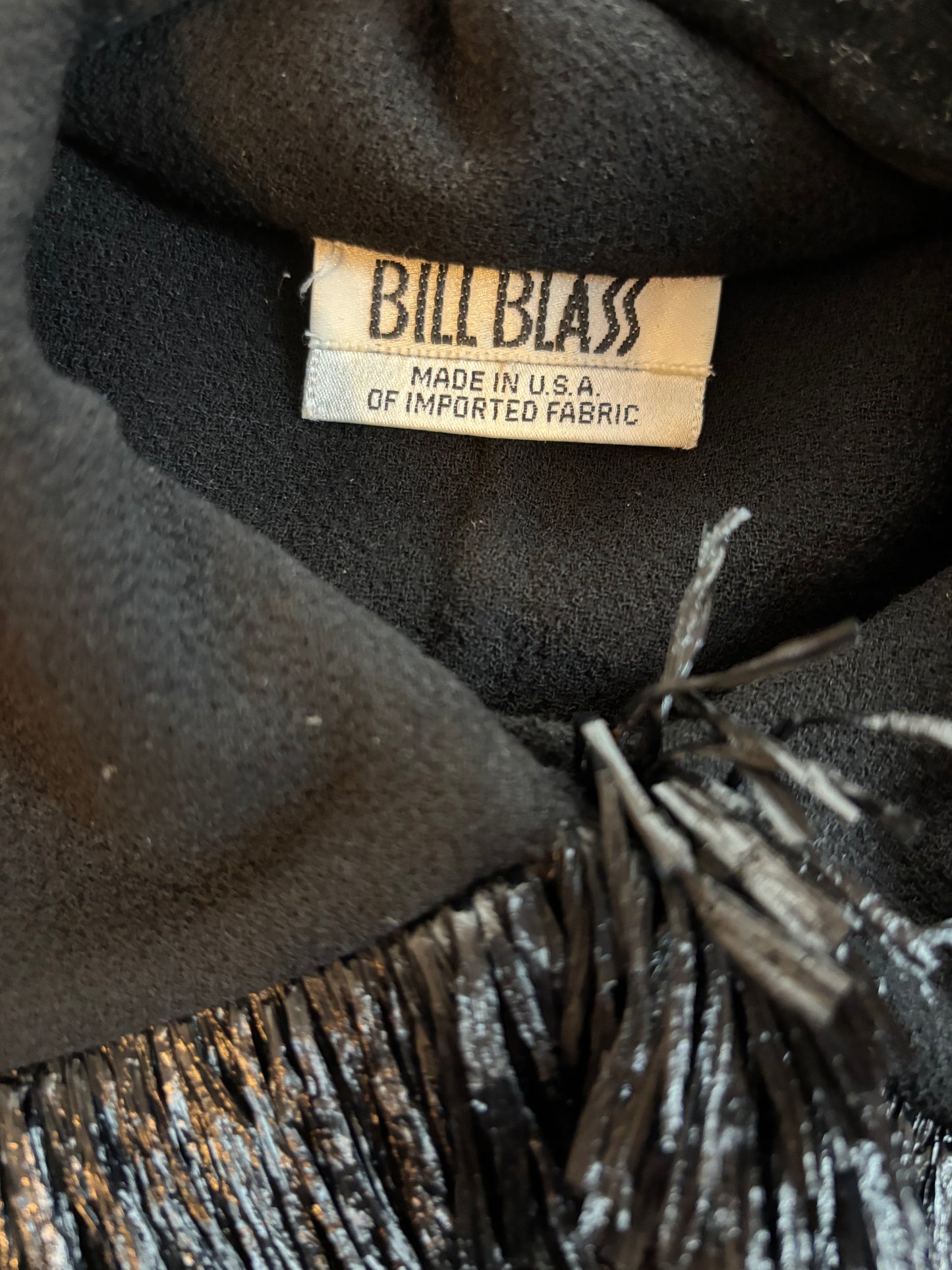 Bill Blass Spring/Summer 2000 Black Raffia Trimmed Jacket