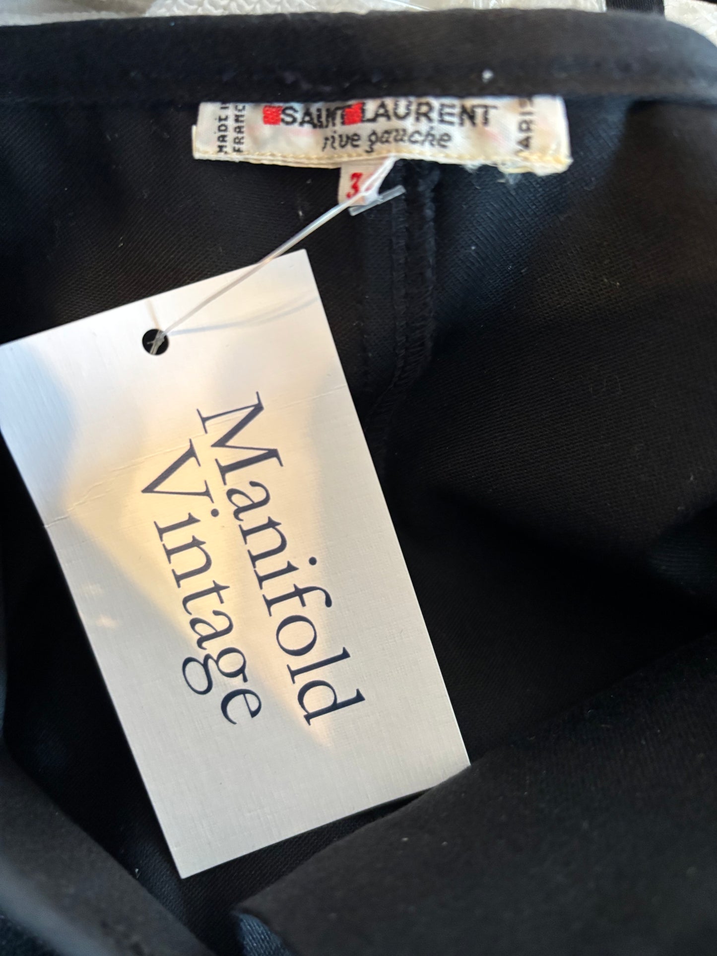 Yves Saint Laurent 1980s Black Twill Bodice Top