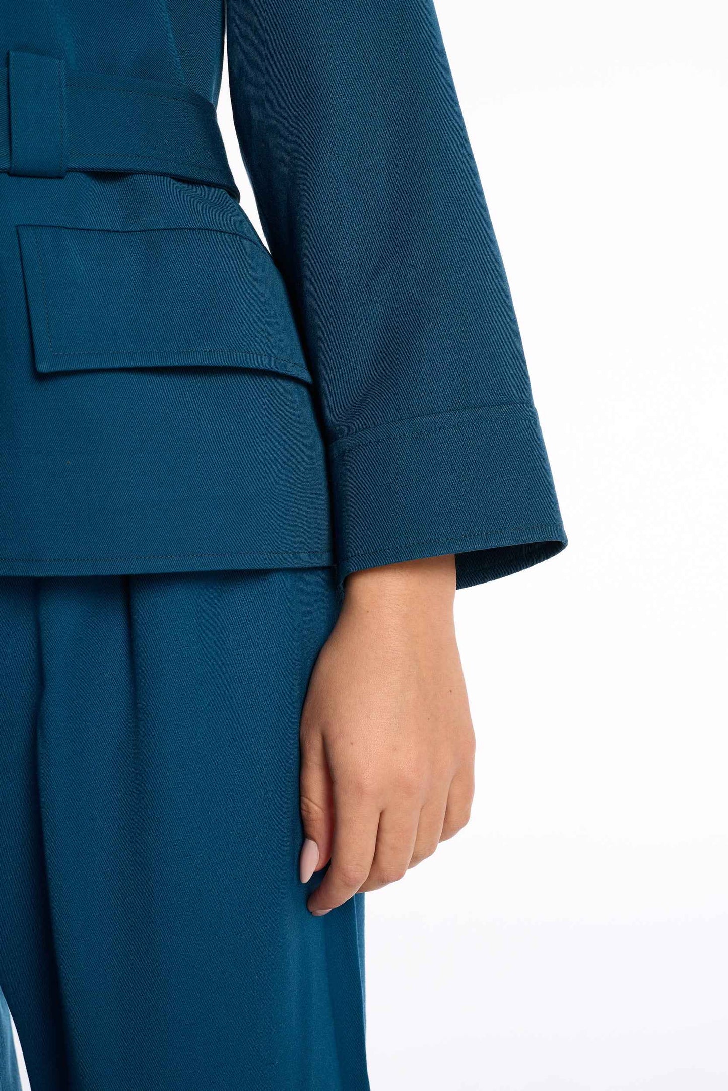 Yves Saint Laurent 1970s/1980s belted gabardine suit