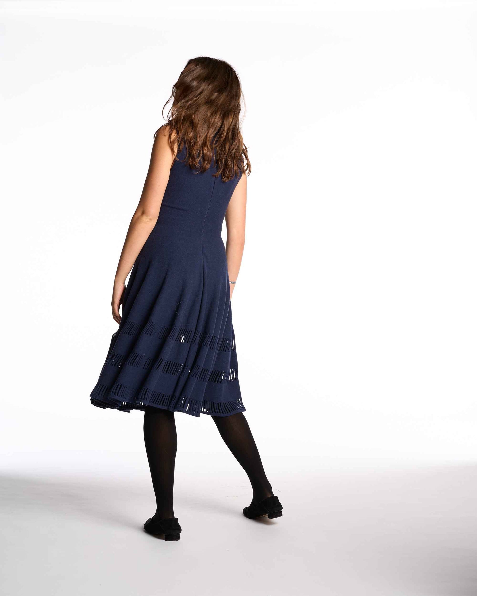 Alaïa 2000s Navy Wool Blend Knit Dress