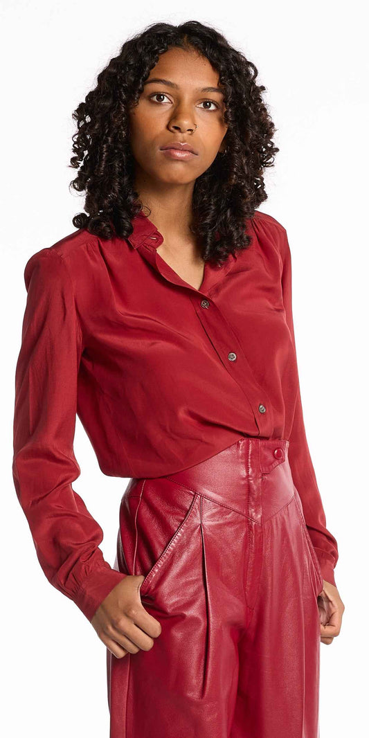 Galleria 1980s Cherry Silk Blouse