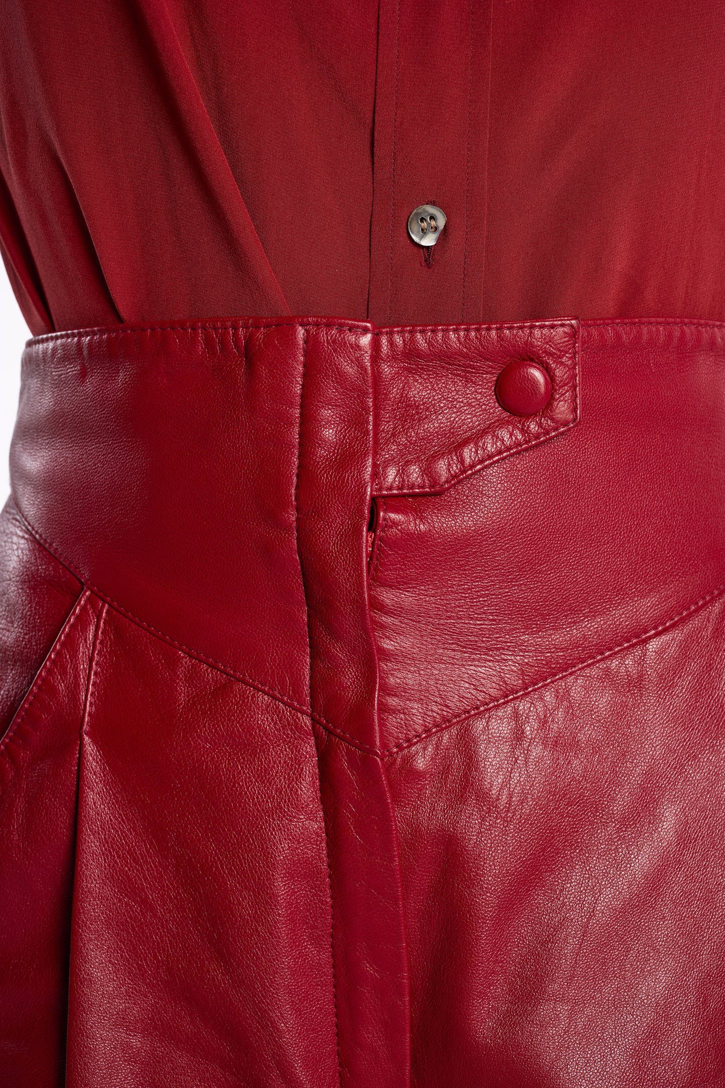 Karl Lagerfeld 1980s Raspberry Lamb Leather Trousers