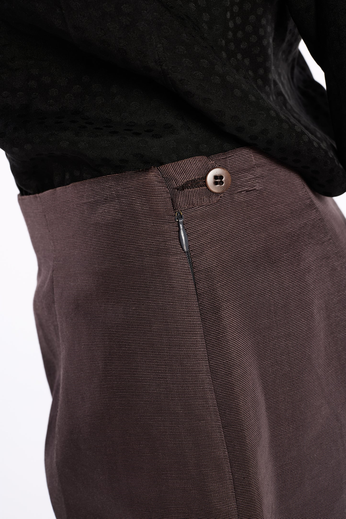 Romeo Gigli FW 1996-1997 Mauve Taupe Silk-Blend Trousers