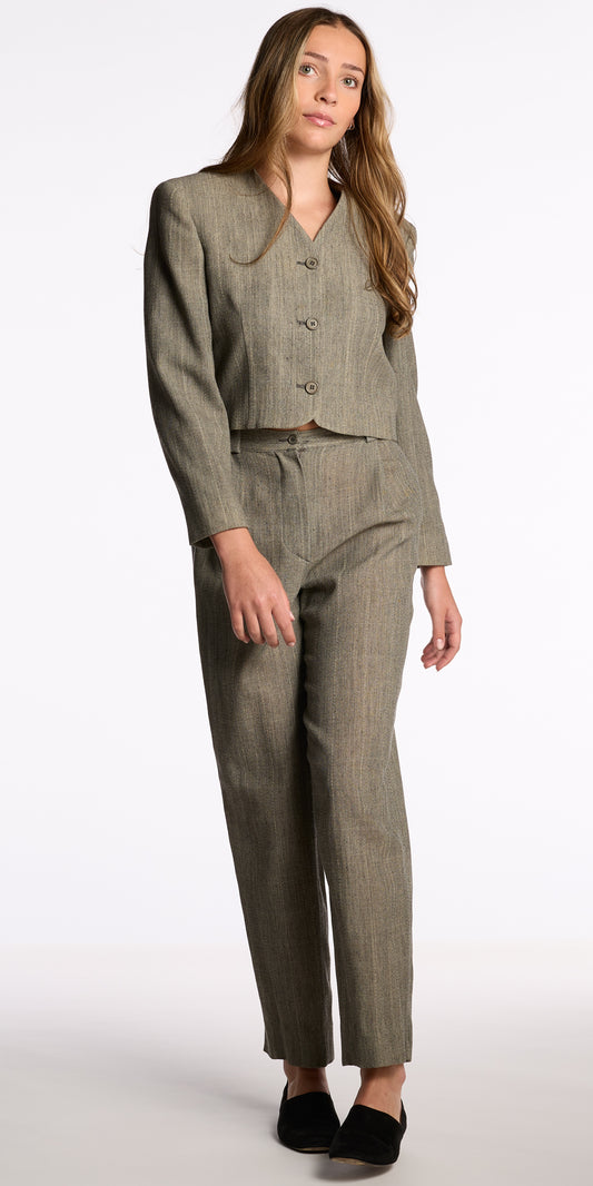 Giorgio Armani 1990s Gray Wool Cropped Suit