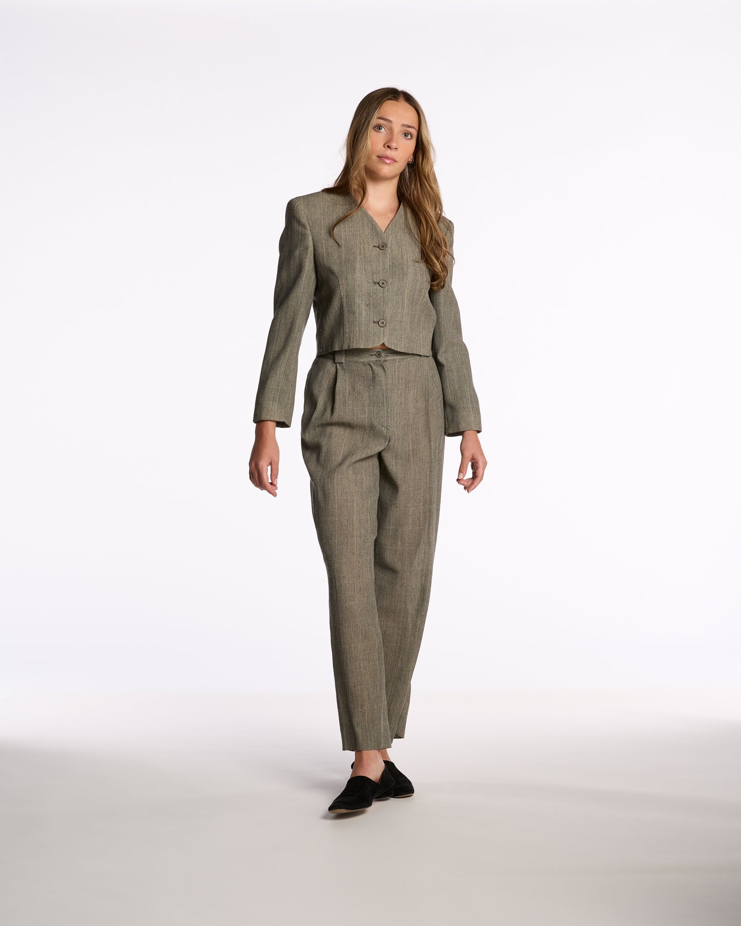 Giorgio Armani 1990s Gray Wool Cropped Suit
