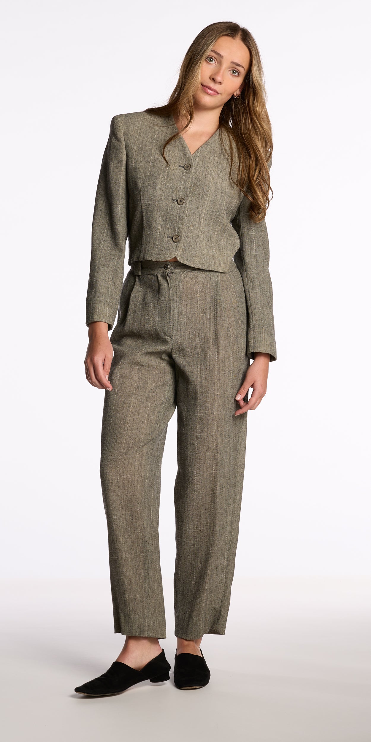 Giorgio Armani 1990s Gray Wool Cropped Suit